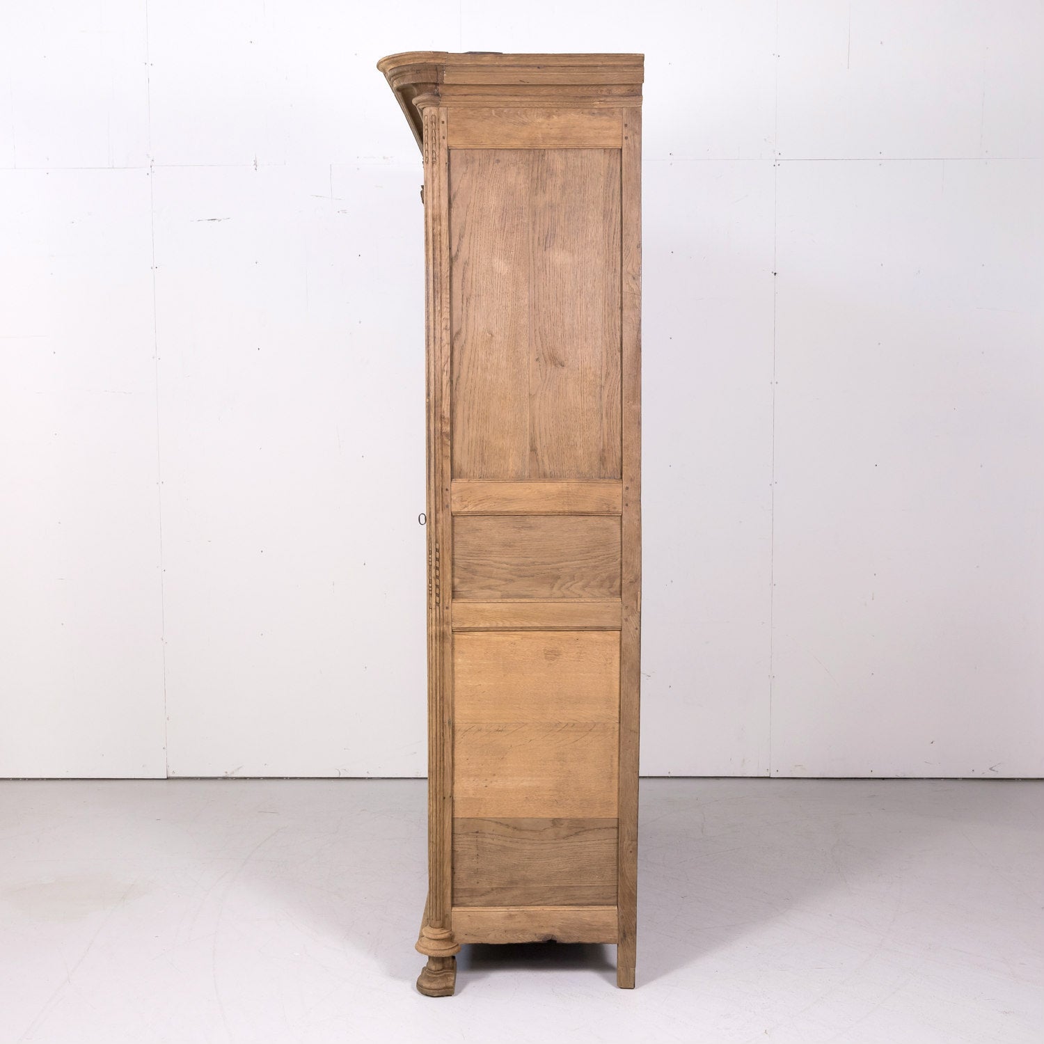 19th Century Country French Louis XIV Style Bleached Wedding Armoire from Normandy