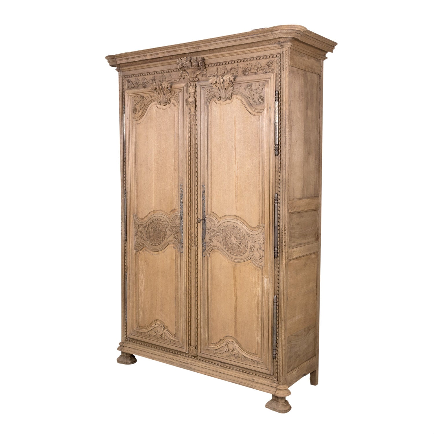 19th Century Country French Louis XIV Style Bleached Wedding Armoire from Normandy