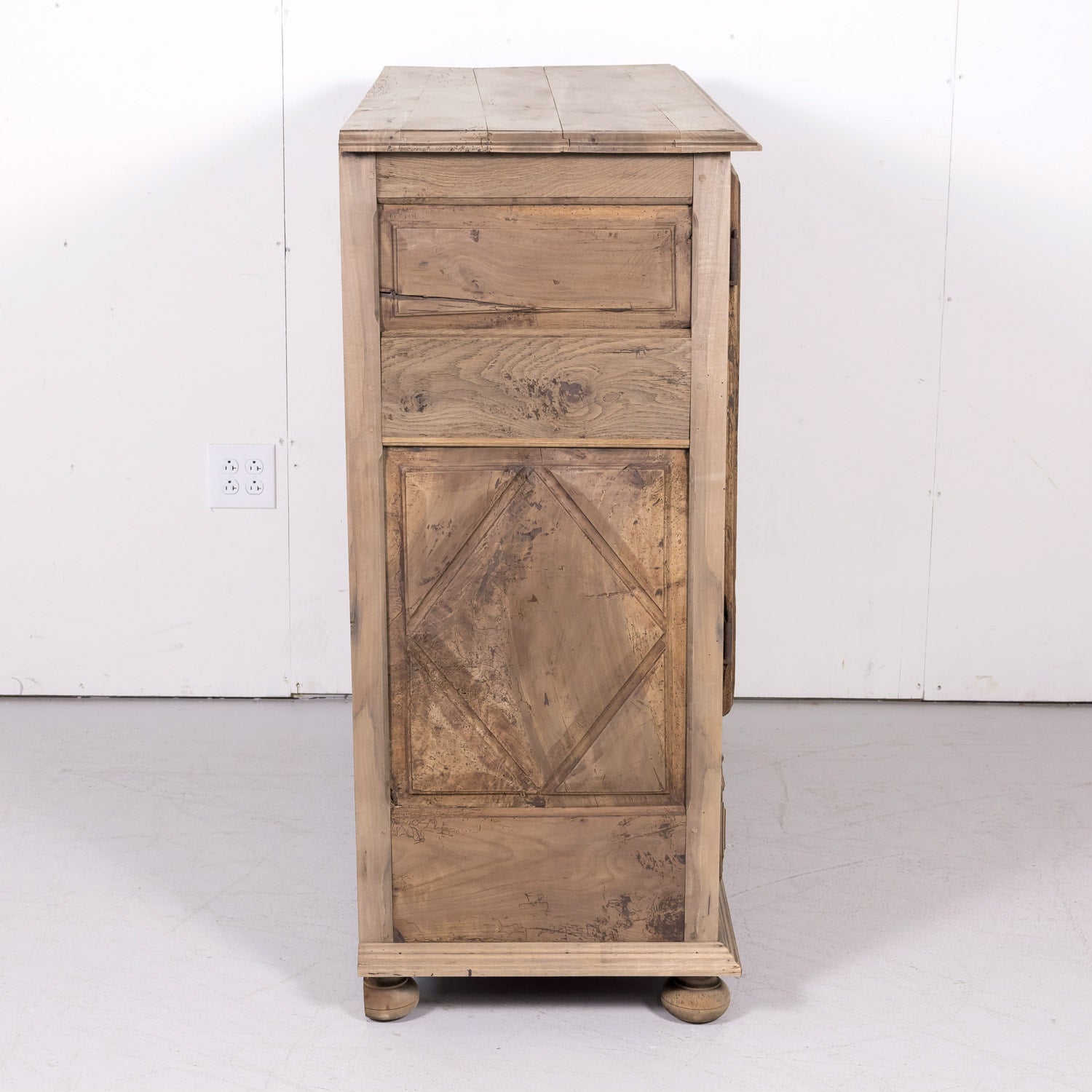 19th Century French Louis XIII Style Bleached Walnut Buffet d'Appui