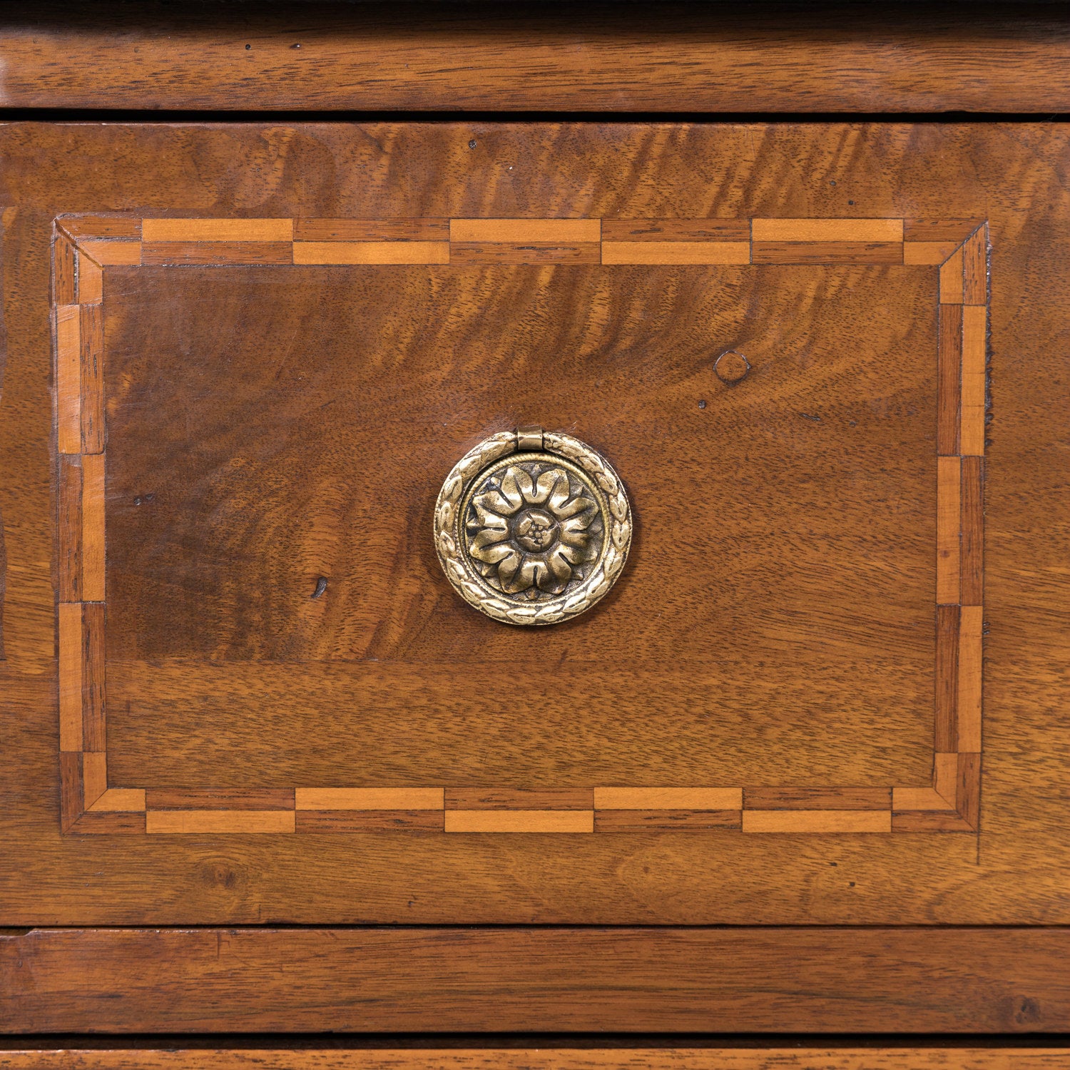 Mid-19th Century French Louis XVI Walnut and Marquetry Sauteuse Commode