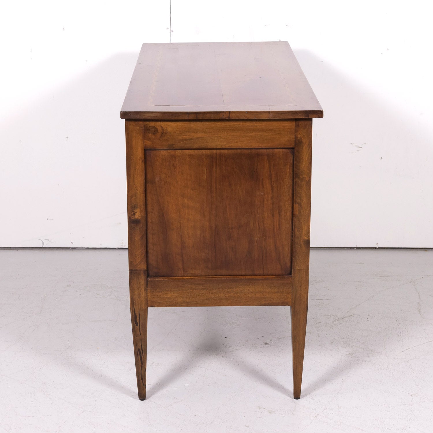 Mid-19th Century French Louis XVI Walnut and Marquetry Sauteuse Commode