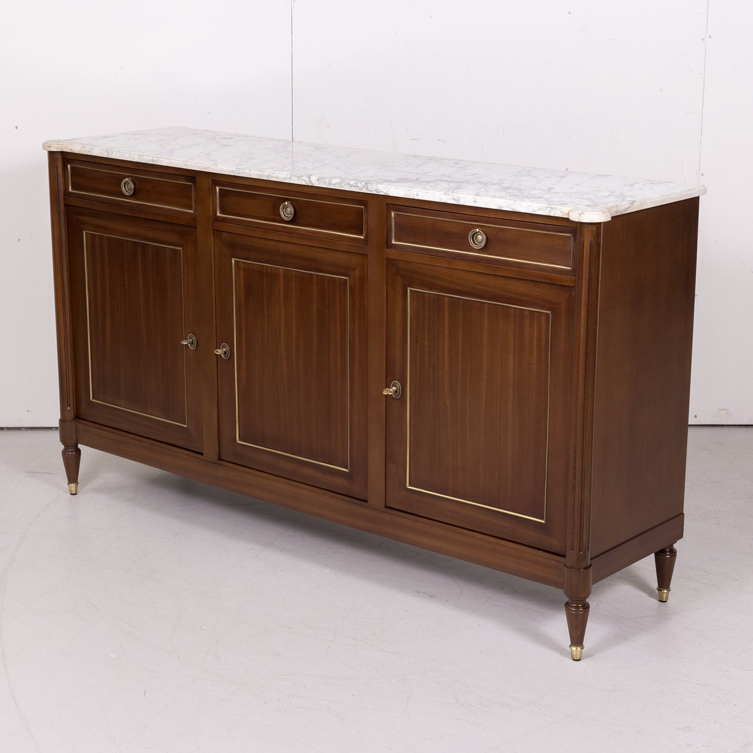 Louis XVI Enfilade Buffet with Marble Top