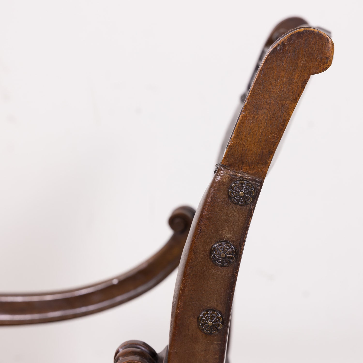 Pair of 19th Century French HenriI II Style Walnut and Tooled Leather Armchairs