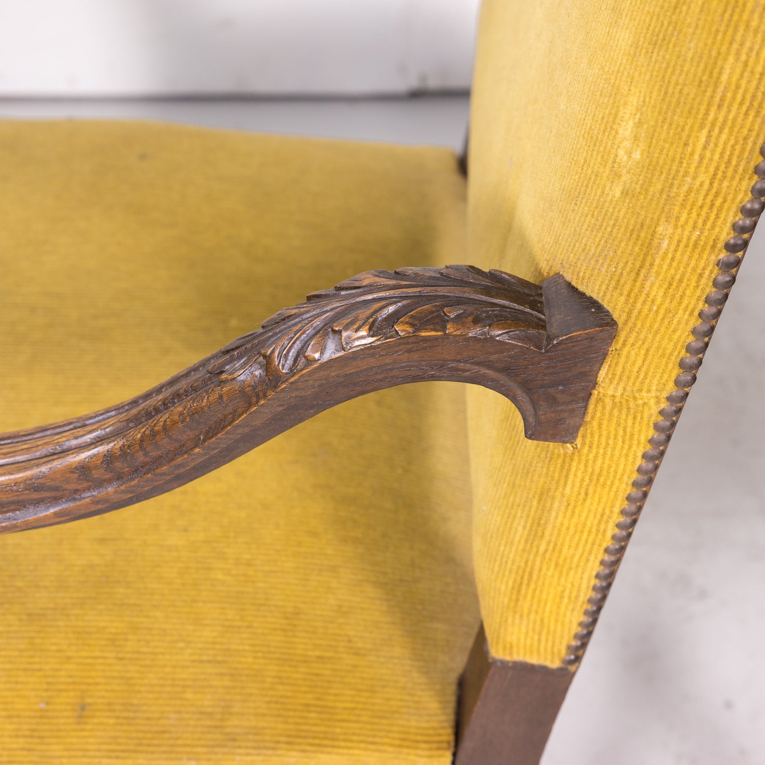 Pair of 19th Century French Louis XIV Style Oak Fauteuils or Armchairs from Normandy