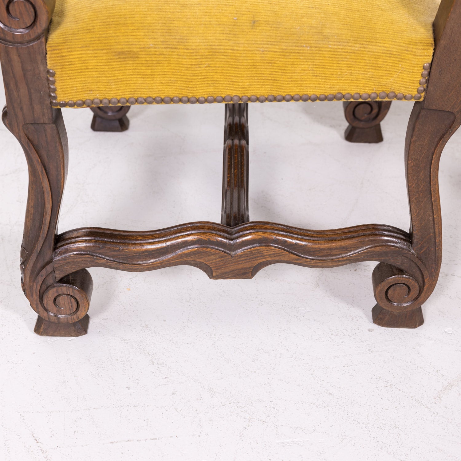 Pair of 19th Century French Louis XIV Style Oak Fauteuils or Armchairs from Normandy