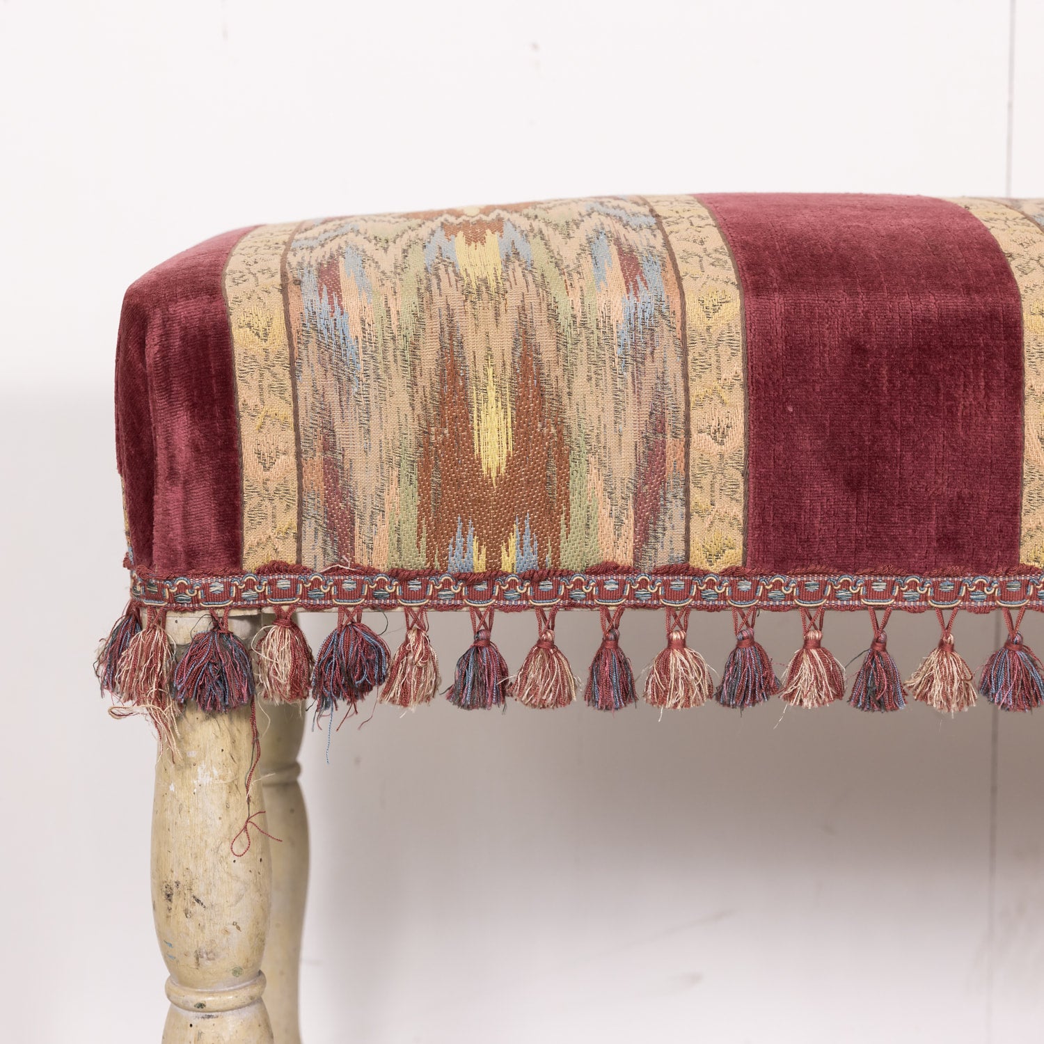 Antique French Painted Billiard Room Viewing Bench 