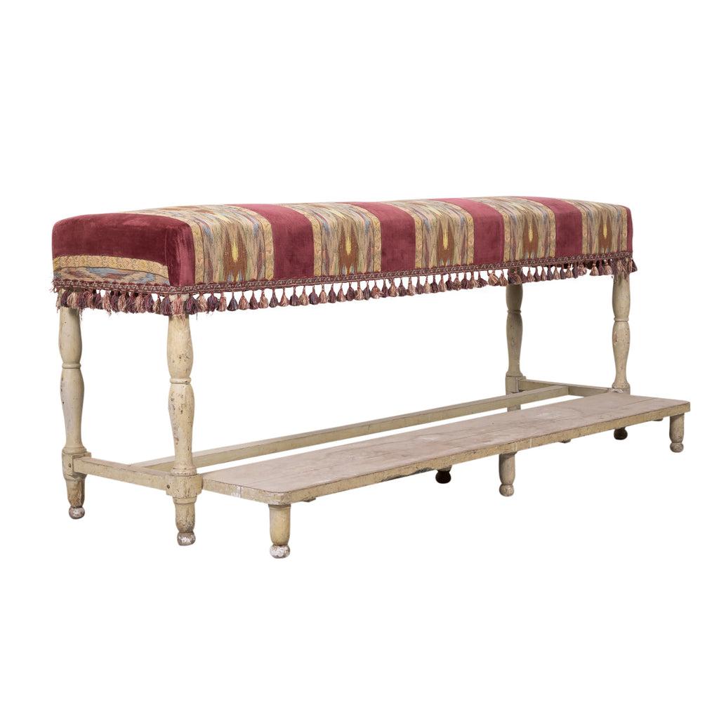 Antique French Painted Billiard Room Viewing Bench 