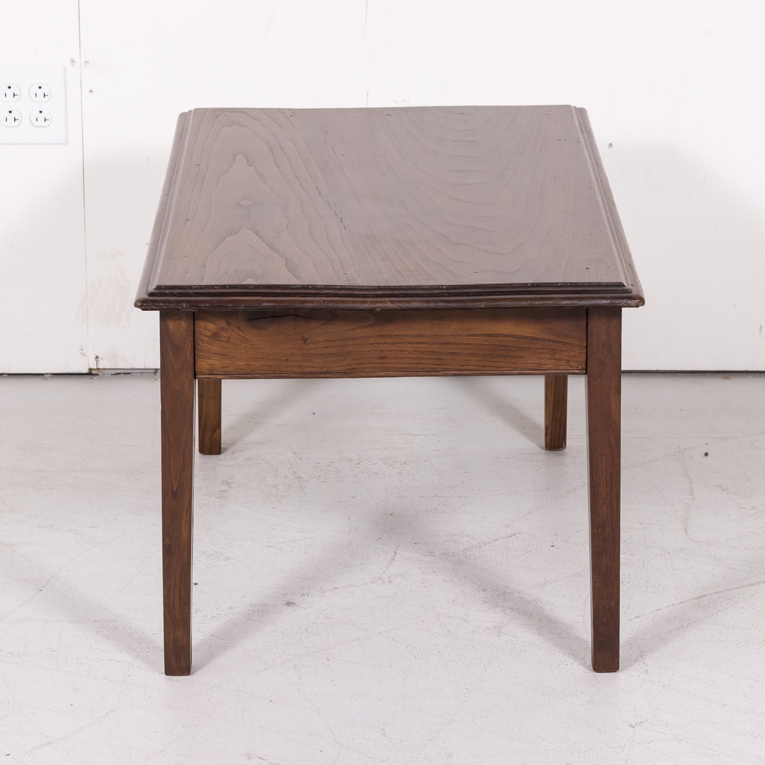Antique Country French Rustic Oak Coffee or Side Table with Drawer 