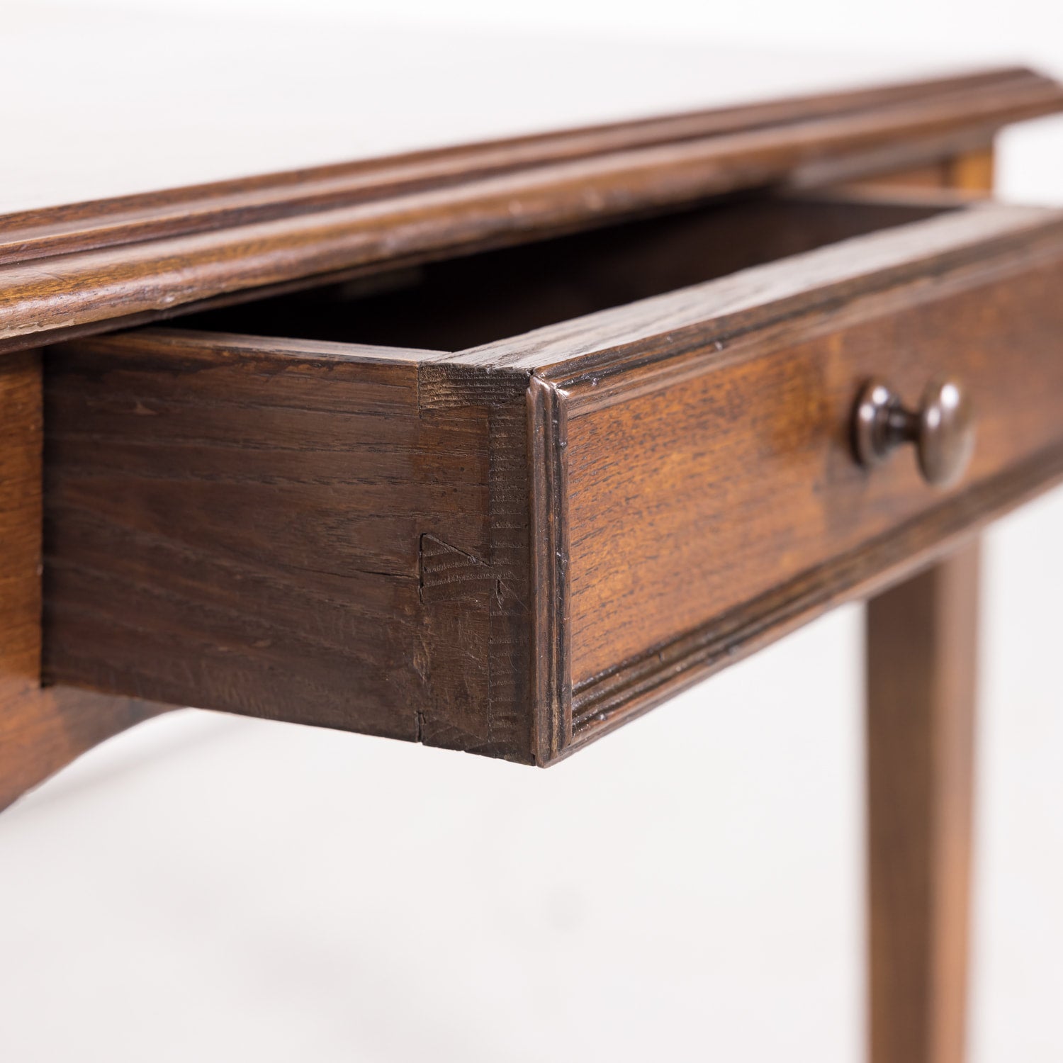 Antique Country French Rustic Oak Coffee or Side Table with Drawer 