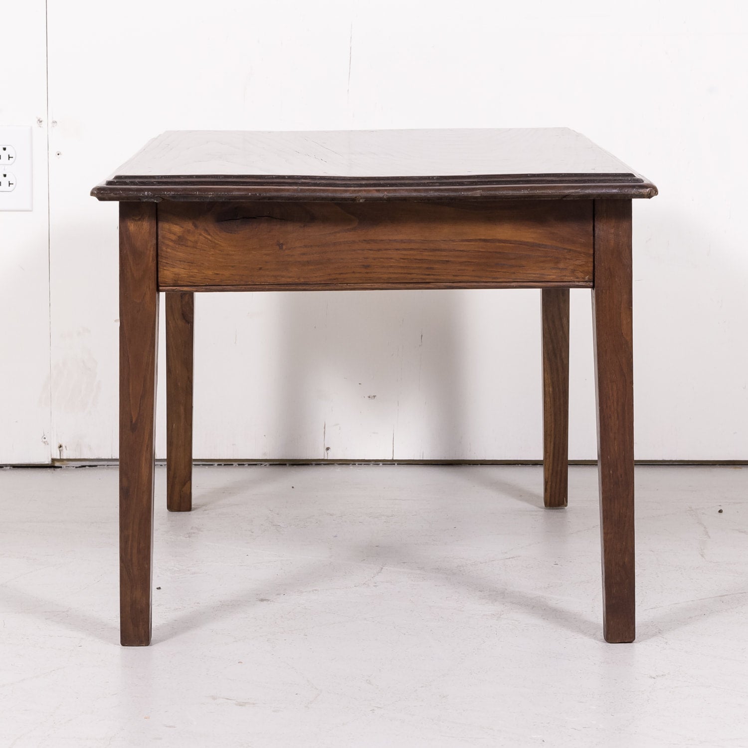 Antique Country French Rustic Oak Coffee or Side Table with Drawer 
