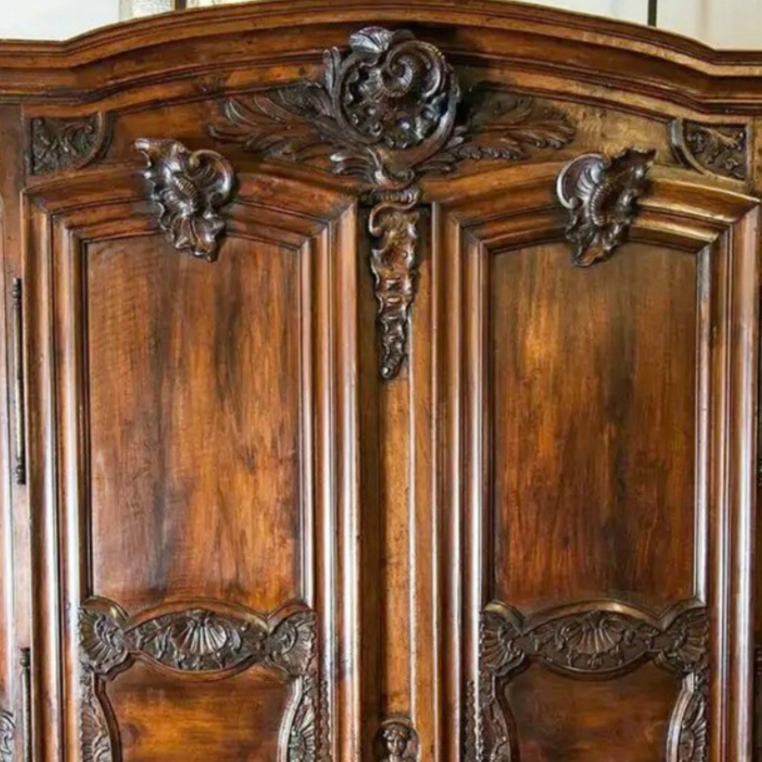 Exceptional 18th Century French Régence Period Walnut Chateau Lyonnaise Armoire