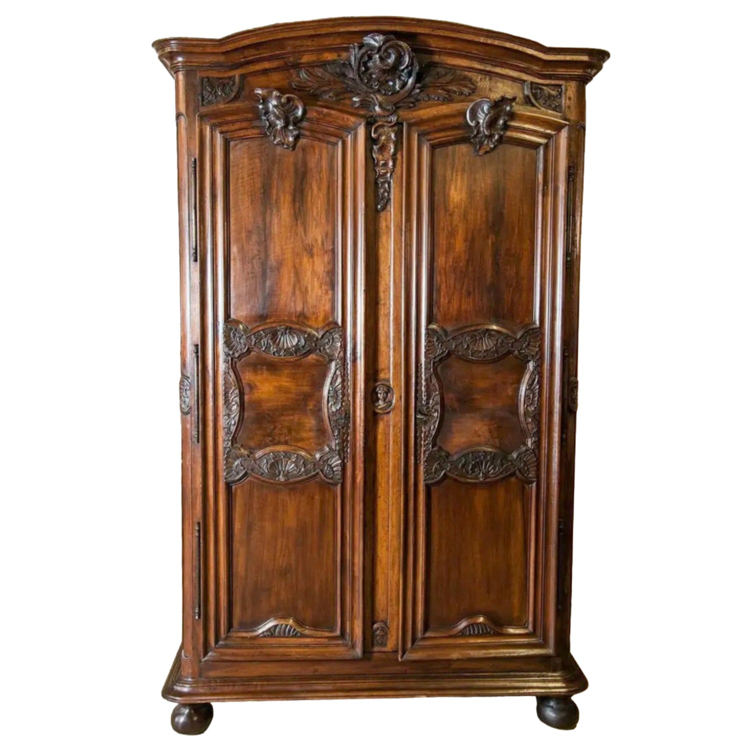 Exceptional 18th Century French Régence Period Walnut Chateau Lyonnaise Armoire