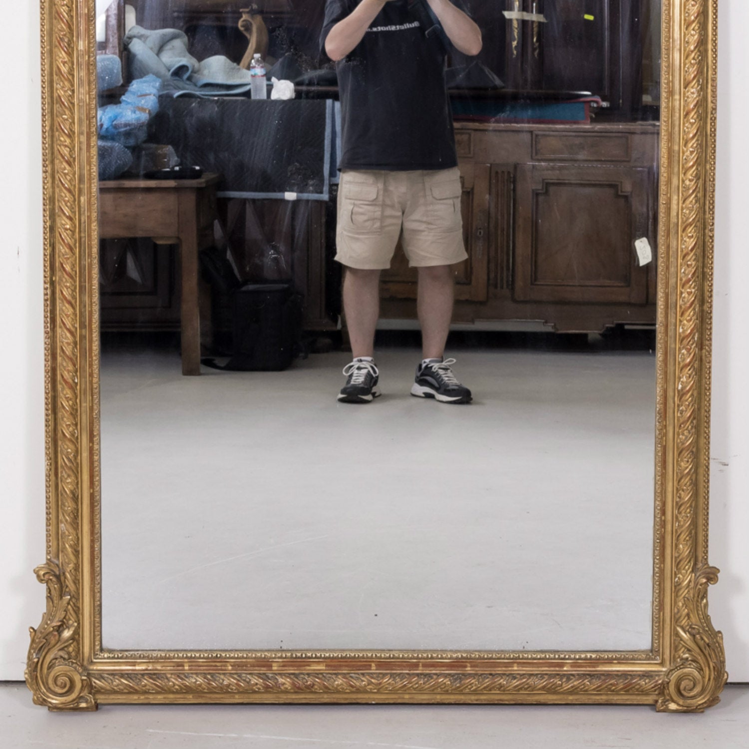 Grand 19th Century Heavily Carved French Louis XV Style Rococo Giltwood Mirror