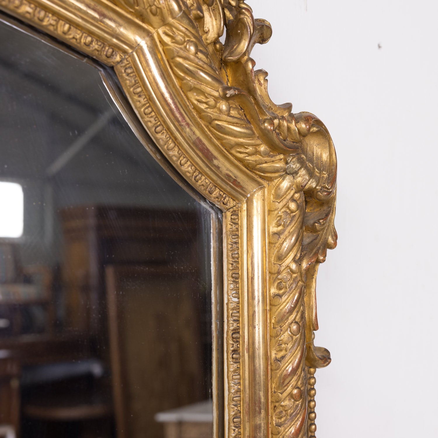 Grand 19th Century Heavily Carved French Louis XV Style Rococo Giltwood Mirror