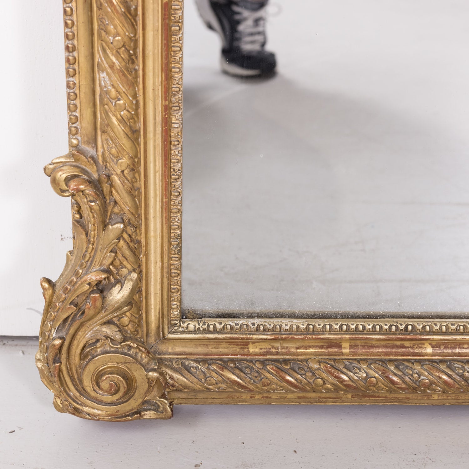 Grand 19th Century Heavily Carved French Louis XV Style Rococo Giltwood Mirror