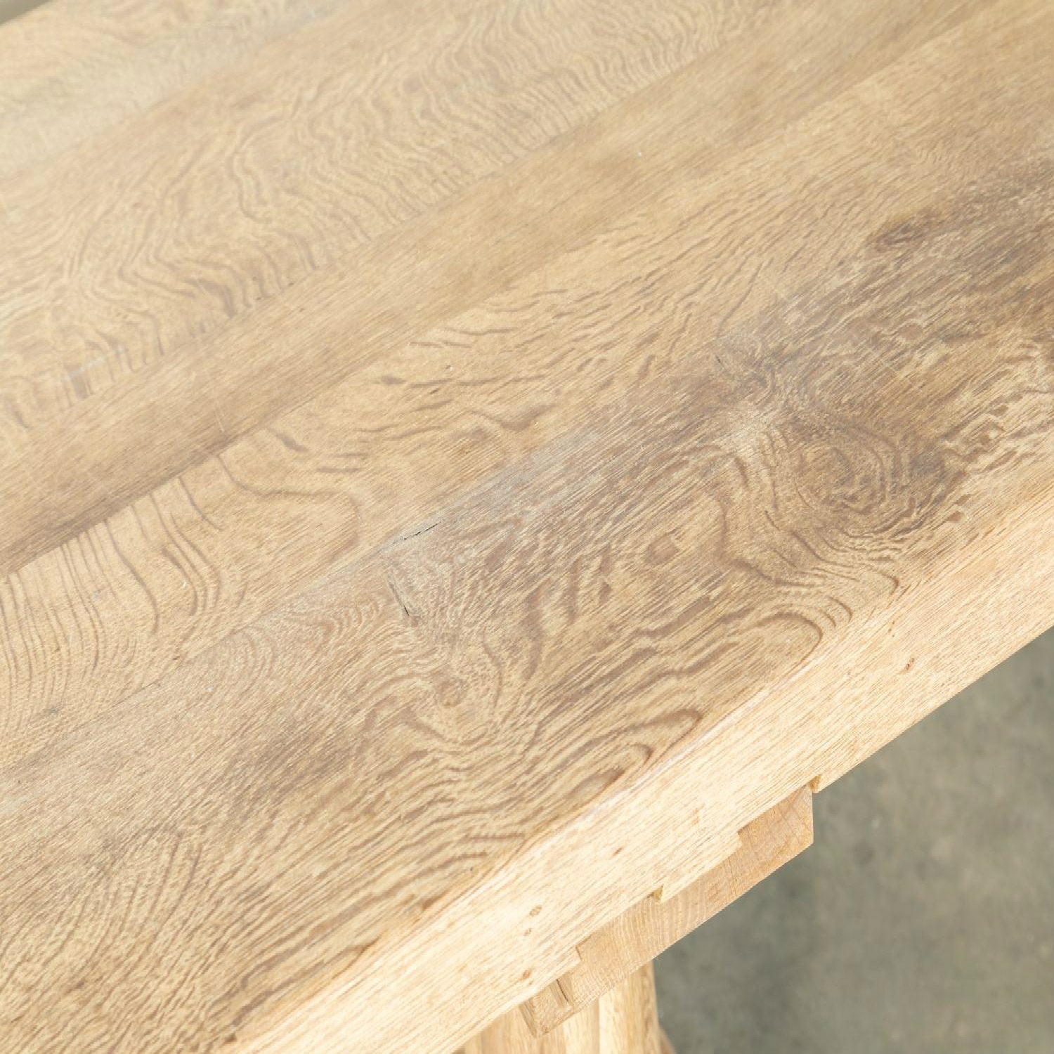 Antique French Normandy Washed Oak Baluster or Trestle Farm Table