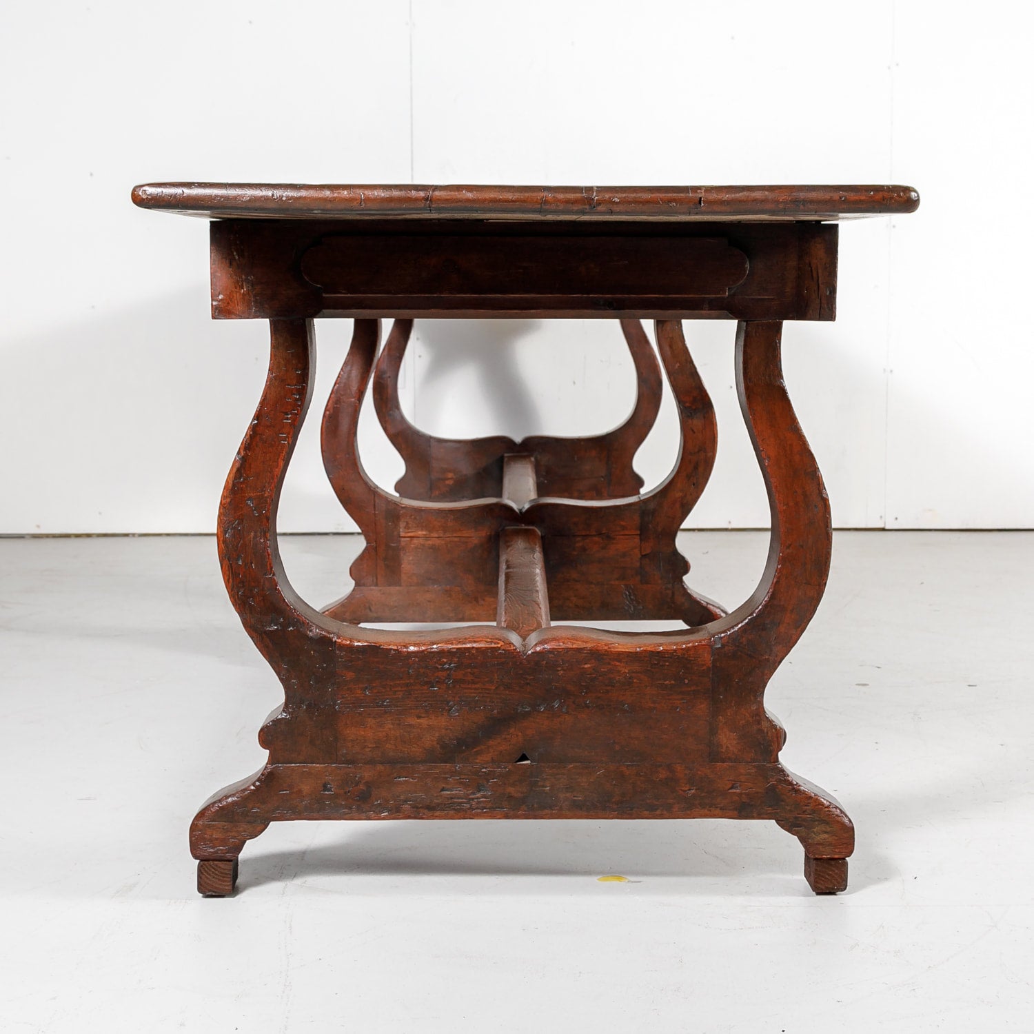 Early 19th Century French Pine Monastery Trestle Table