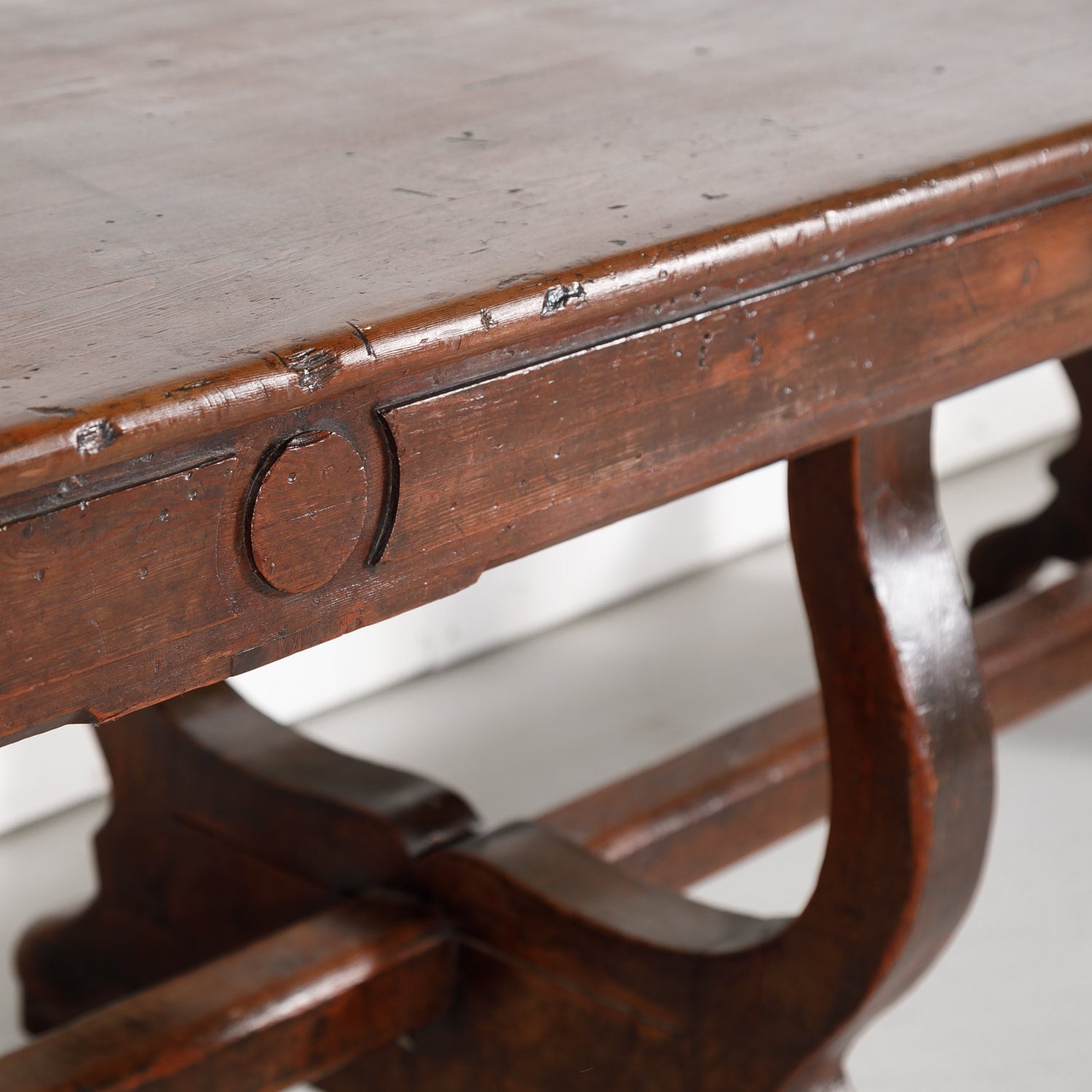 Early 19th Century French Pine Monastery Trestle Table