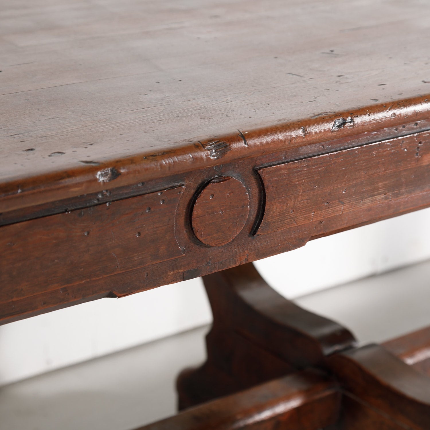 Early 19th Century French Pine Monastery Trestle Table