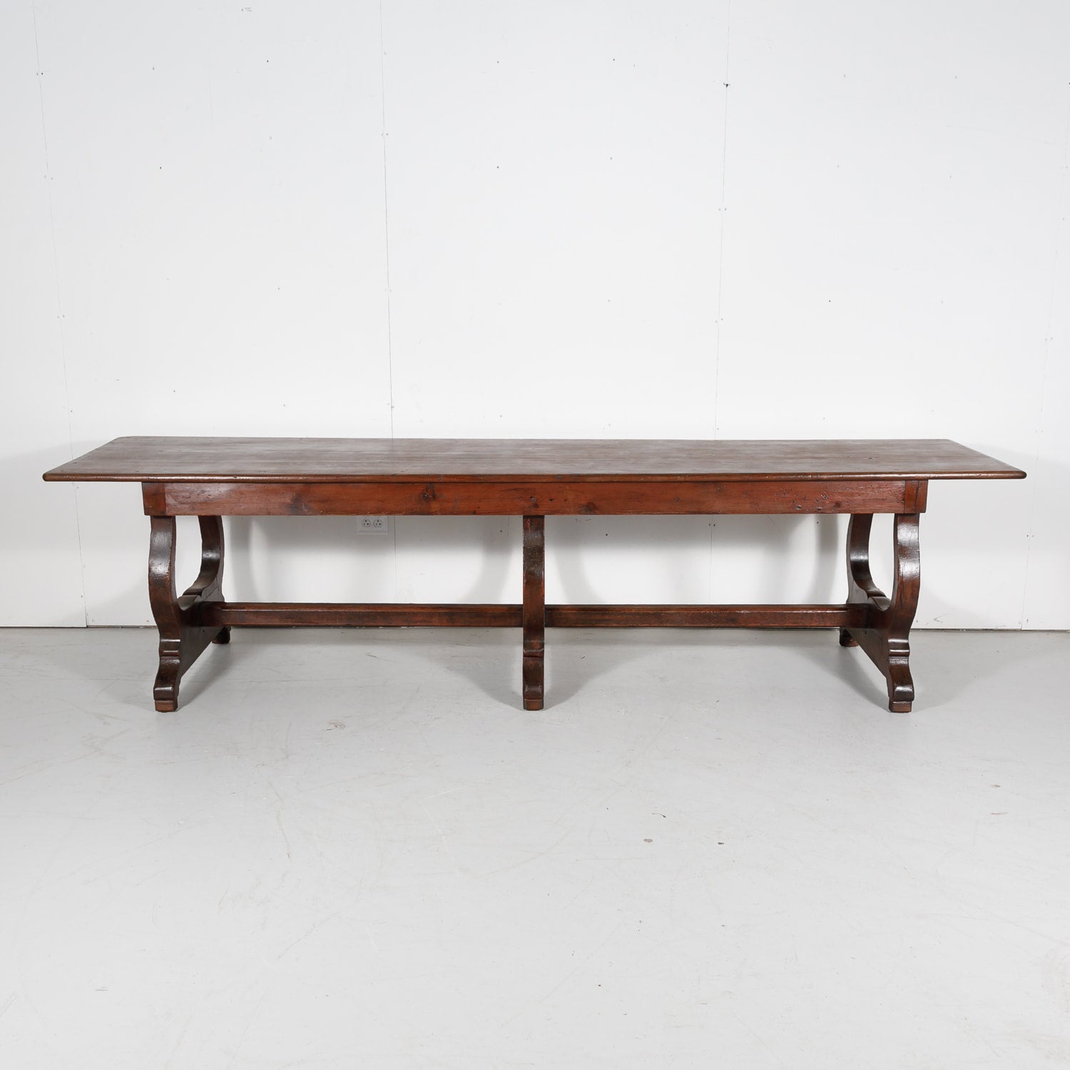 Early 19th Century French Pine Monastery Trestle Table