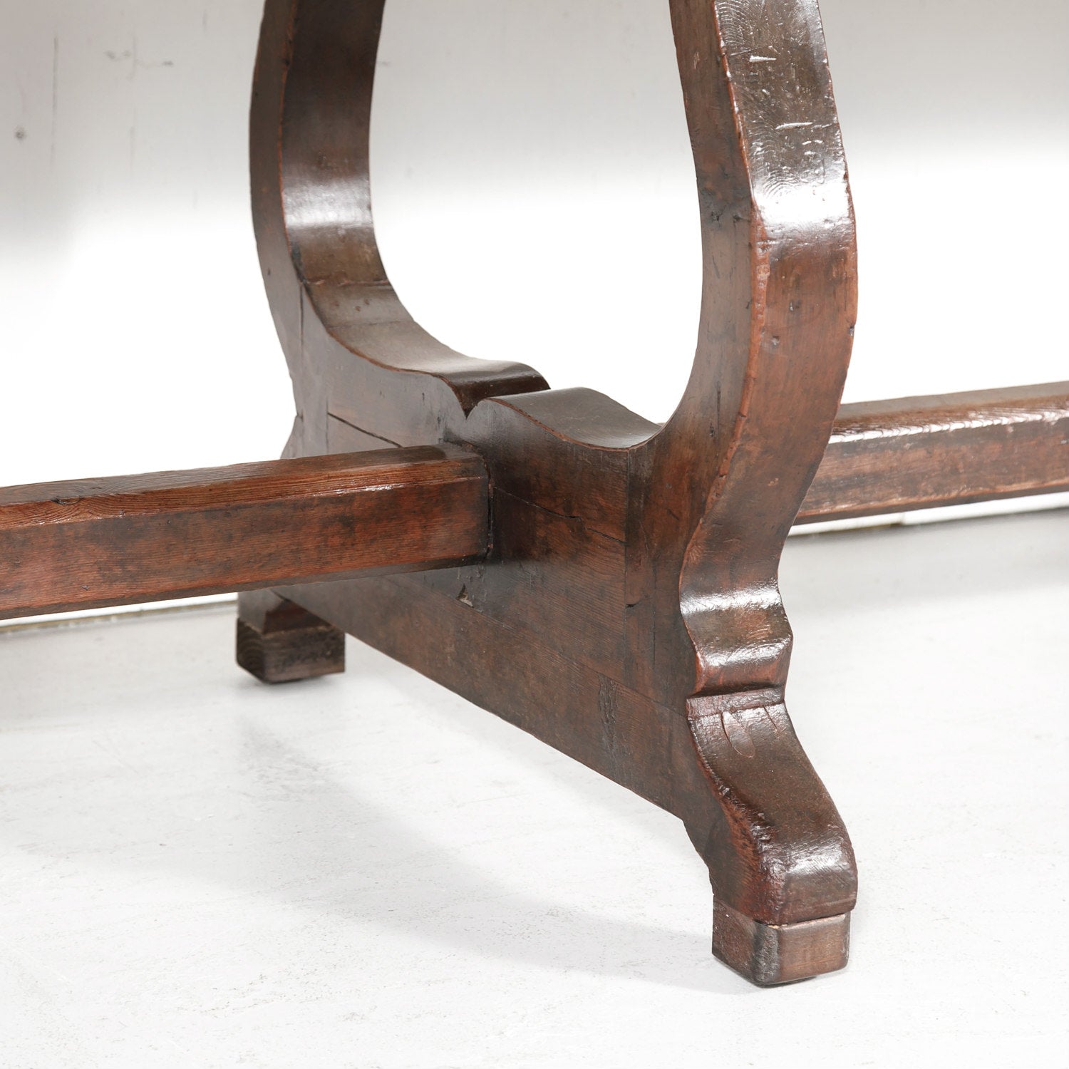 Early 19th Century French Pine Monastery Trestle Table