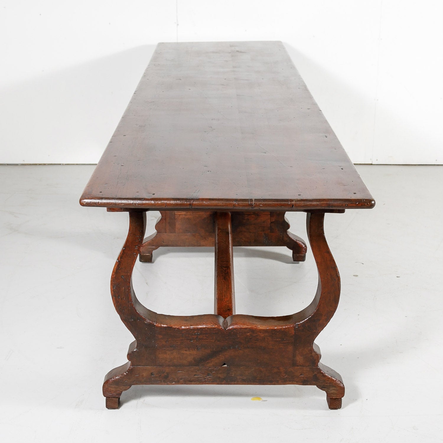 Early 19th Century French Pine Monastery Trestle Table