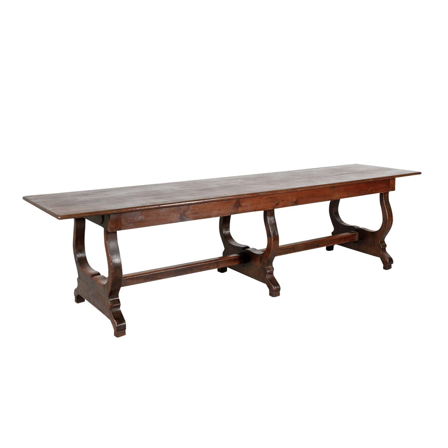 Early 19th Century French Pine Monastery Trestle Table