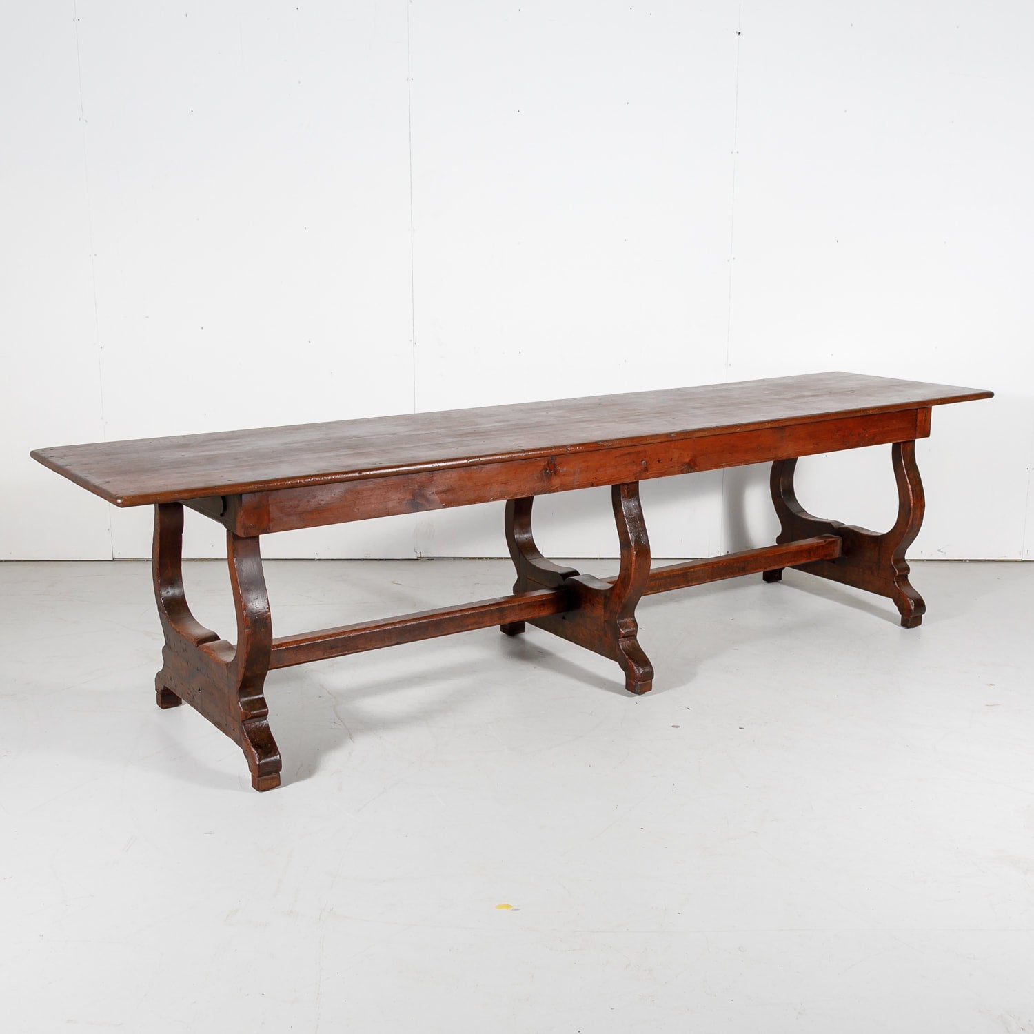 Early 19th Century French Pine Monastery Trestle Table