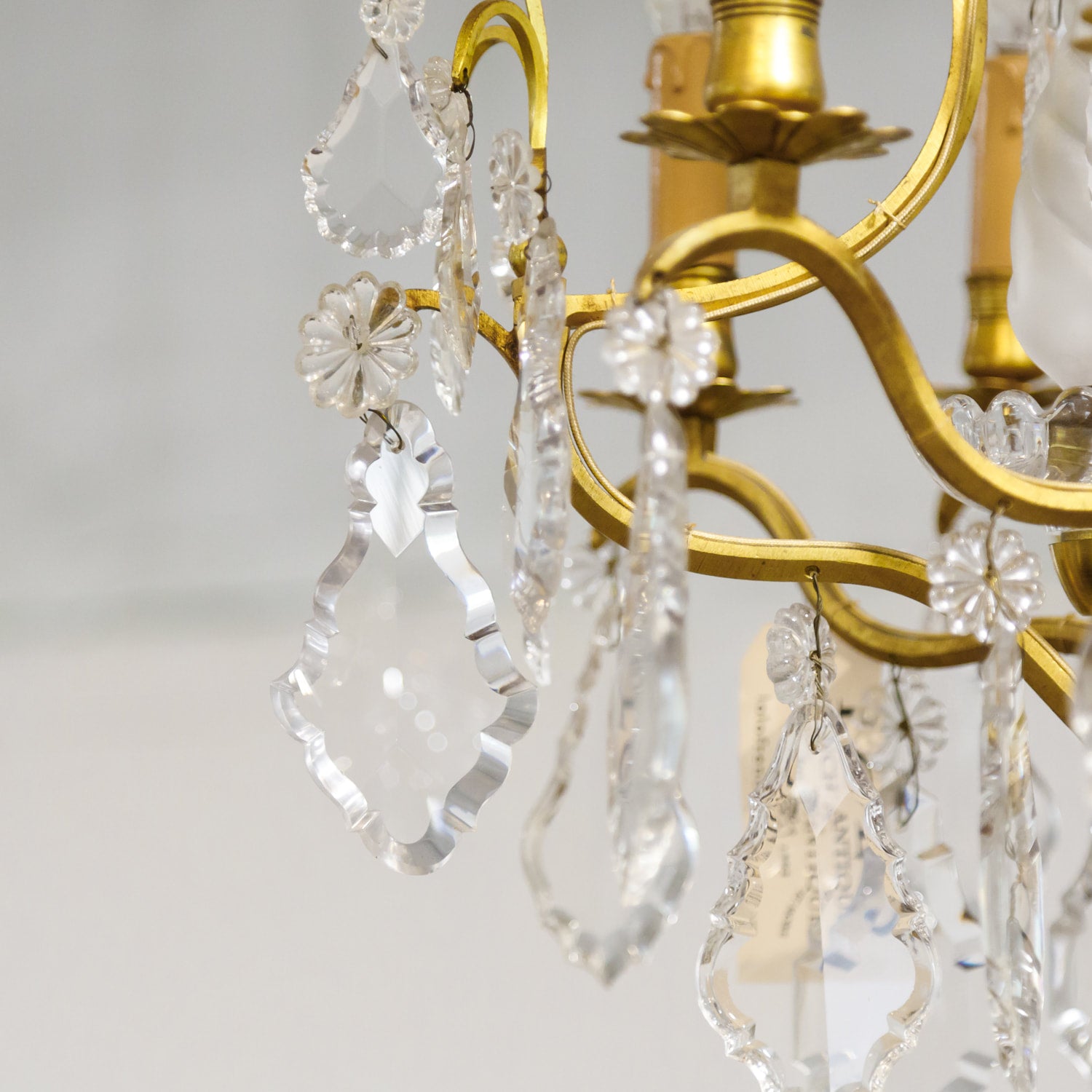 19th Century Eight-Light French Bronze Dore and Crystal Chandelier