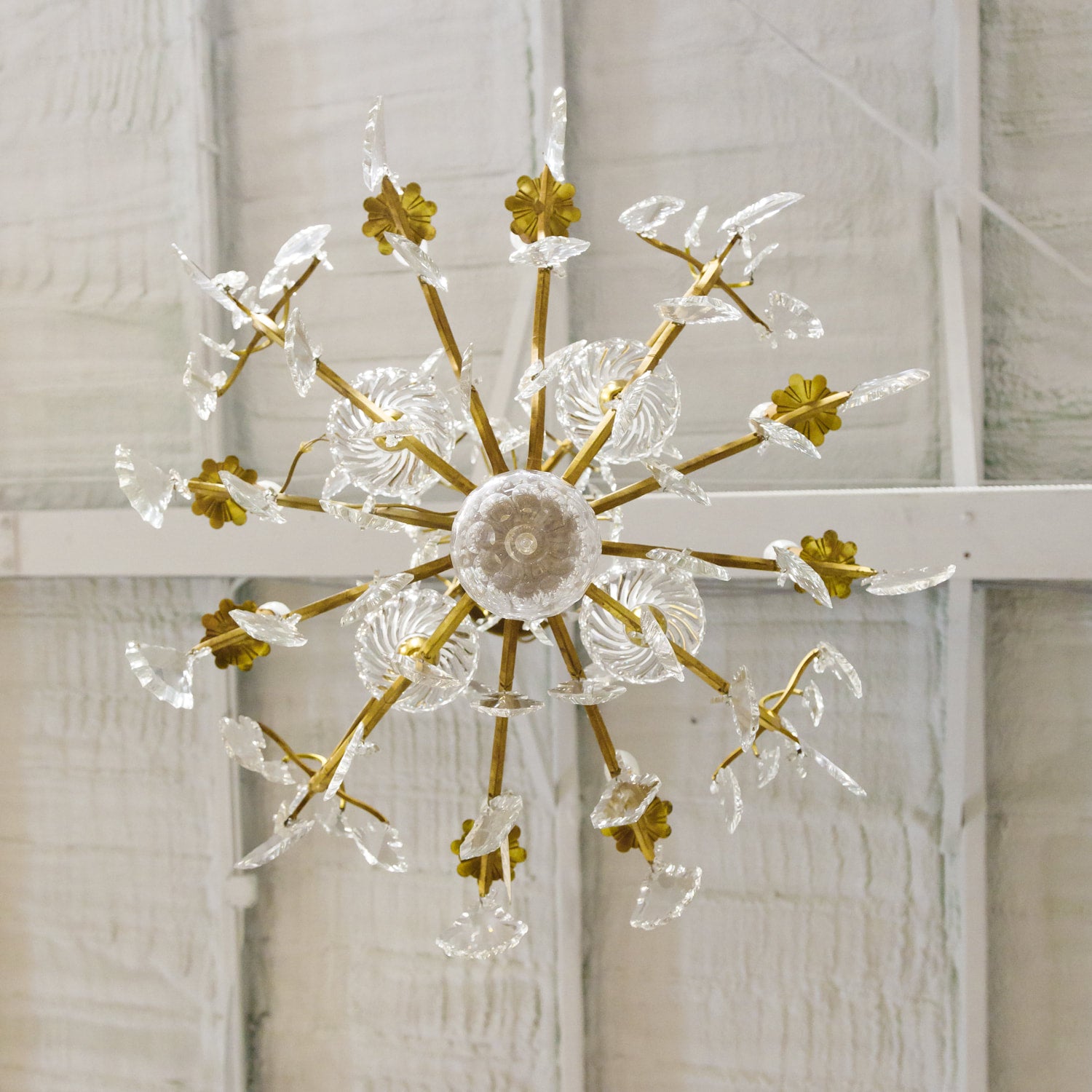 19th Century Eight-Light French Bronze Dore and Crystal Chandelier