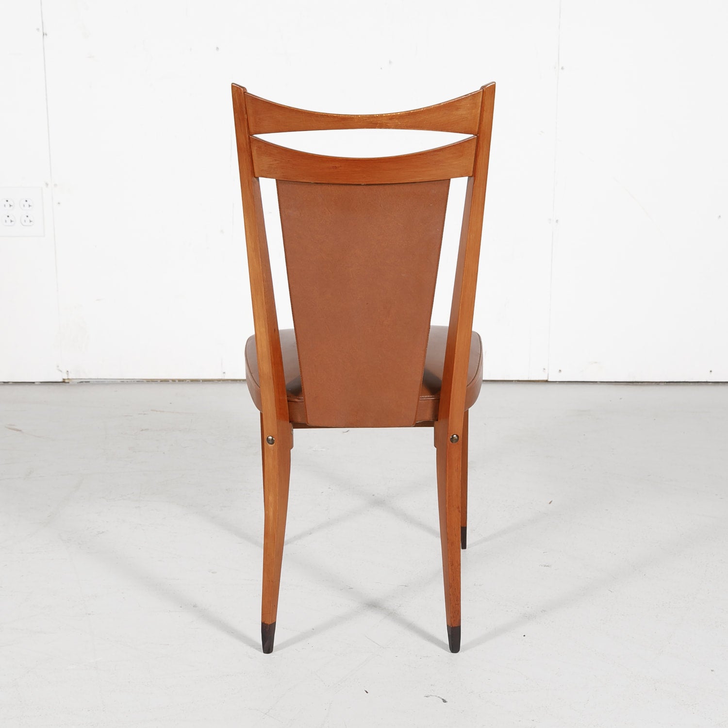 Set of Six French Mid-Century Modern Dining Side Chairs
