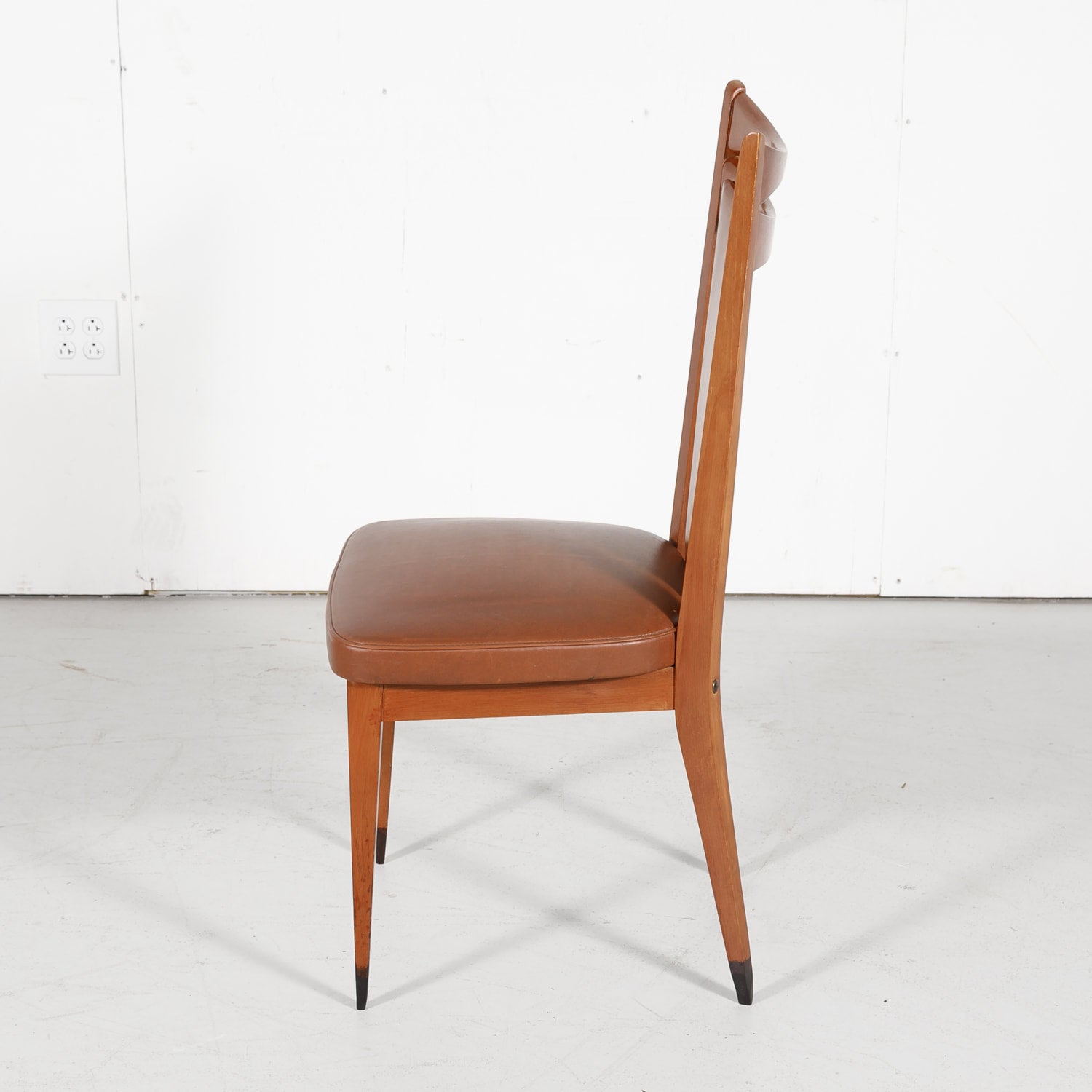 Set of Six French Mid-Century Modern Dining Side Chairs