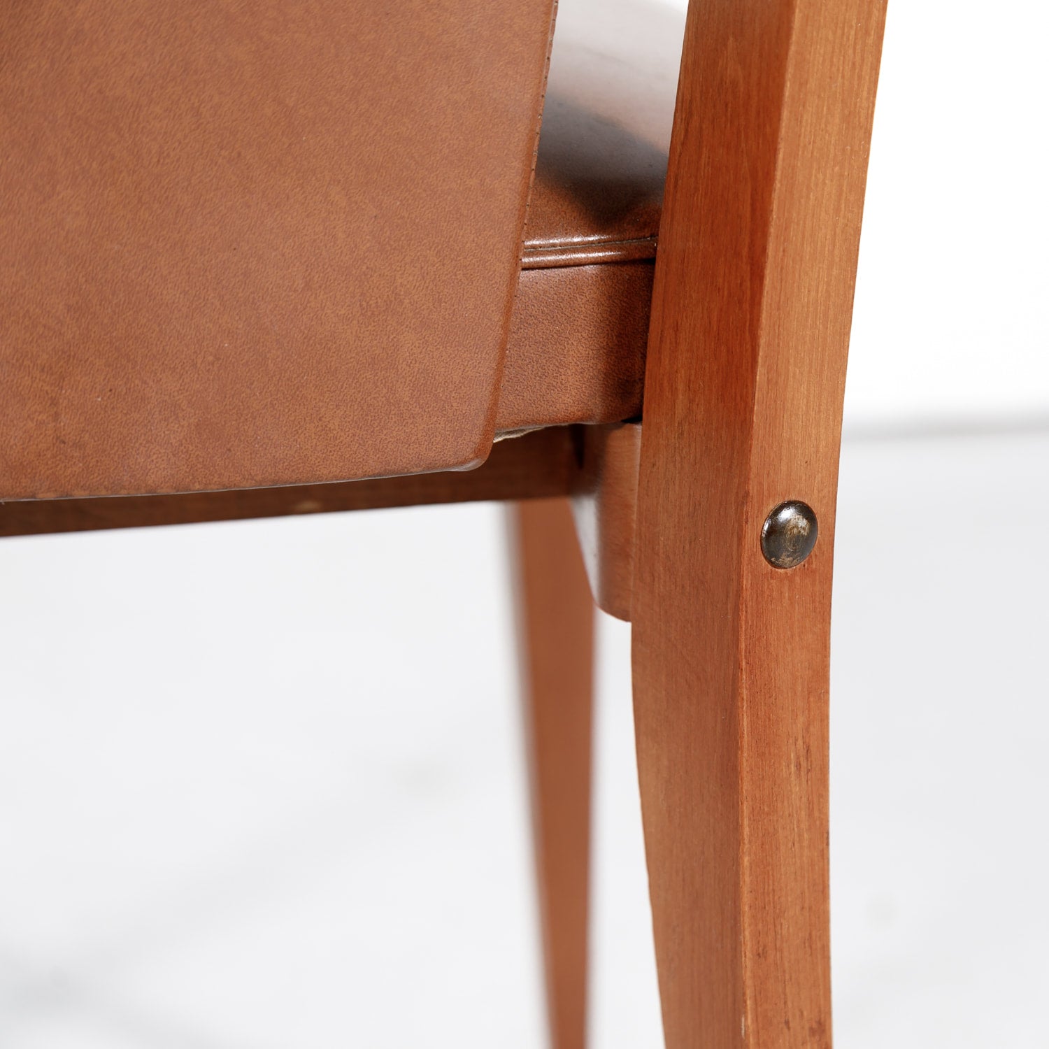 Set of Six French Mid-Century Modern Dining Side Chairs