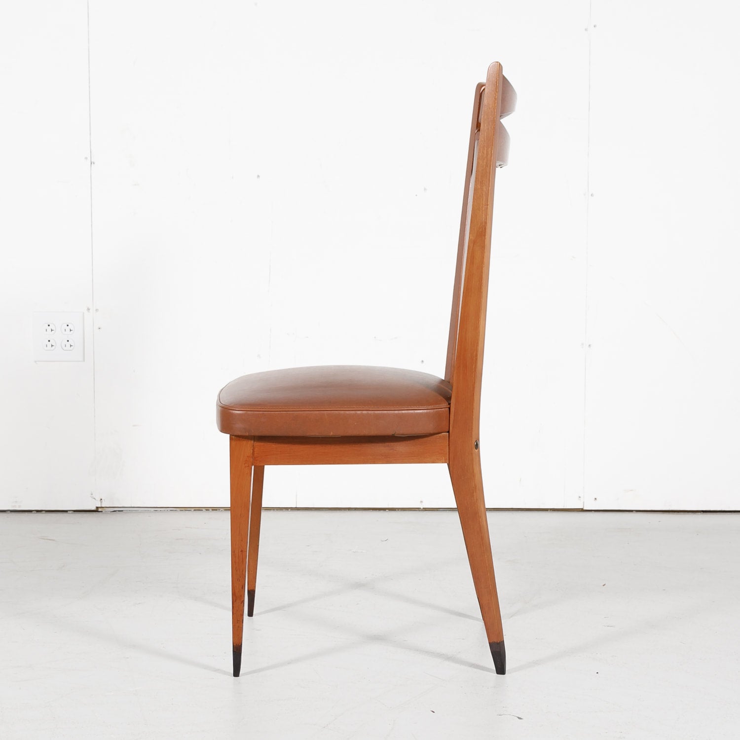 Set of Six French Mid-Century Modern Dining Side Chairs