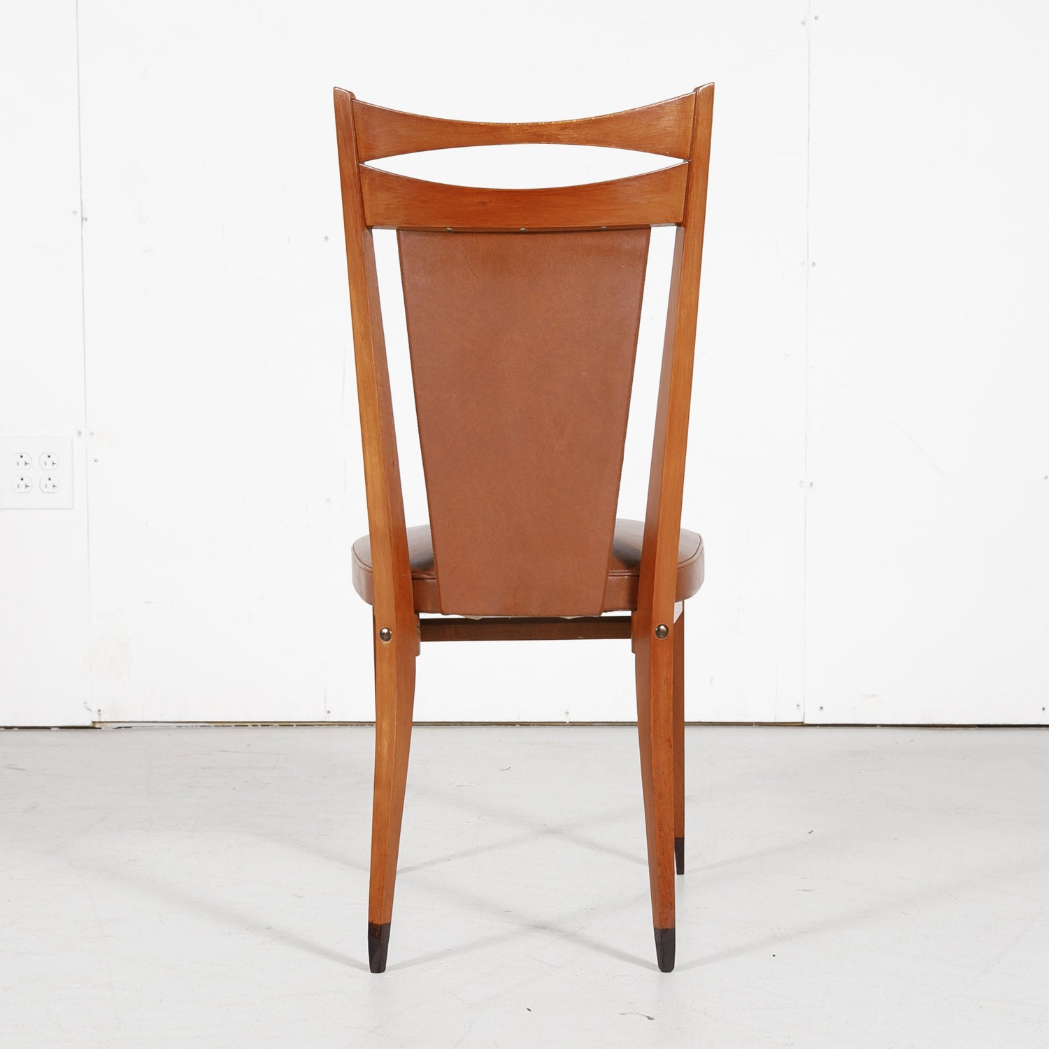 Set of Six French Mid-Century Modern Dining Side Chairs