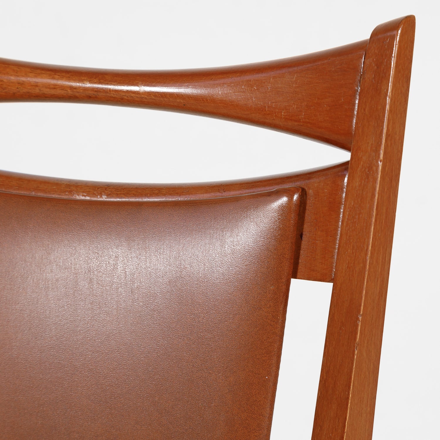 Set of Six French Mid-Century Modern Dining Side Chairs