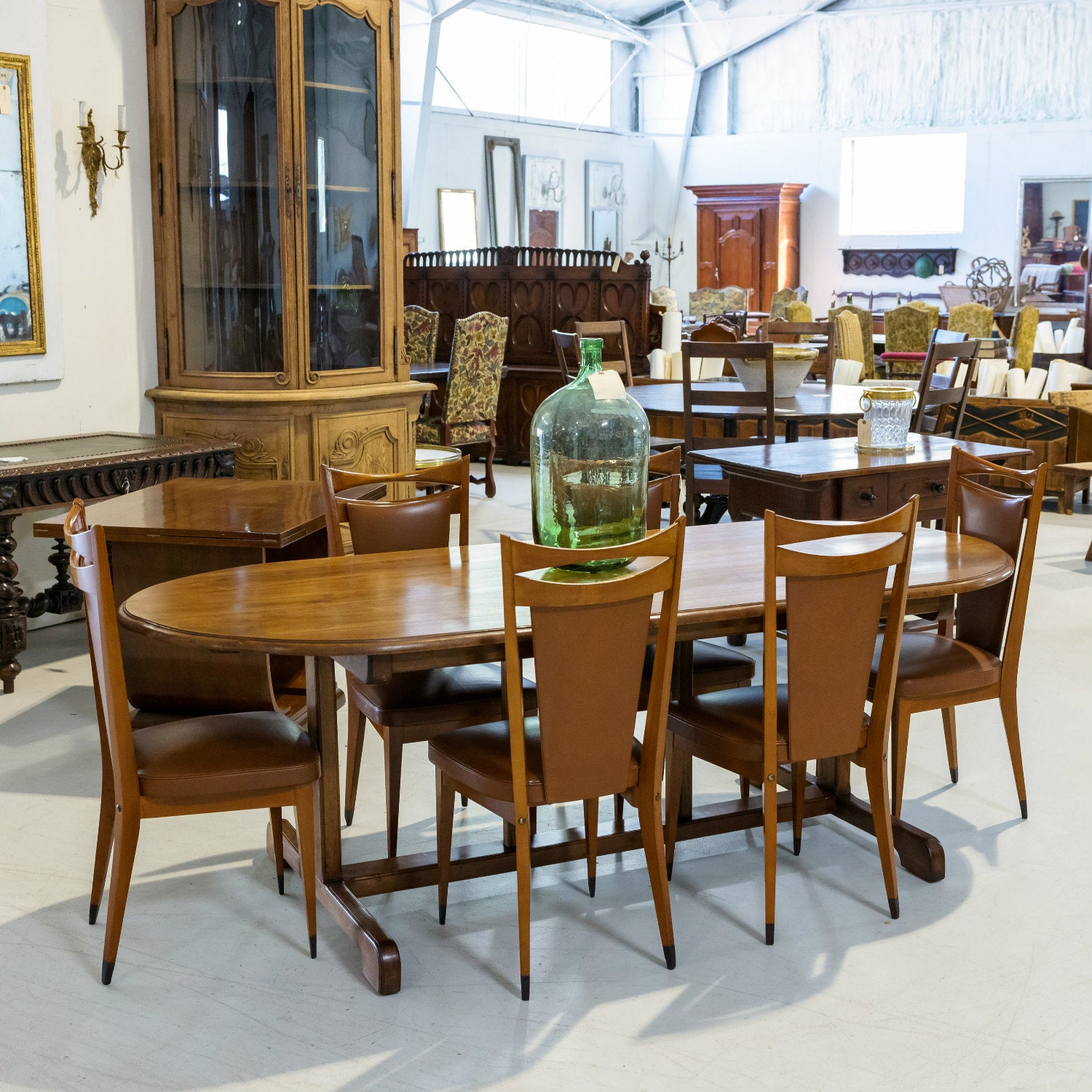 Large Walnut 19th Century French Oval Vendange Table or Wine Tasting Table