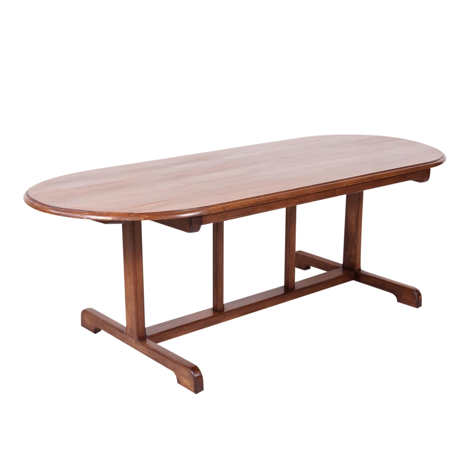 Large Walnut 19th Century French Oval Vendange Table or Wine Tasting Table