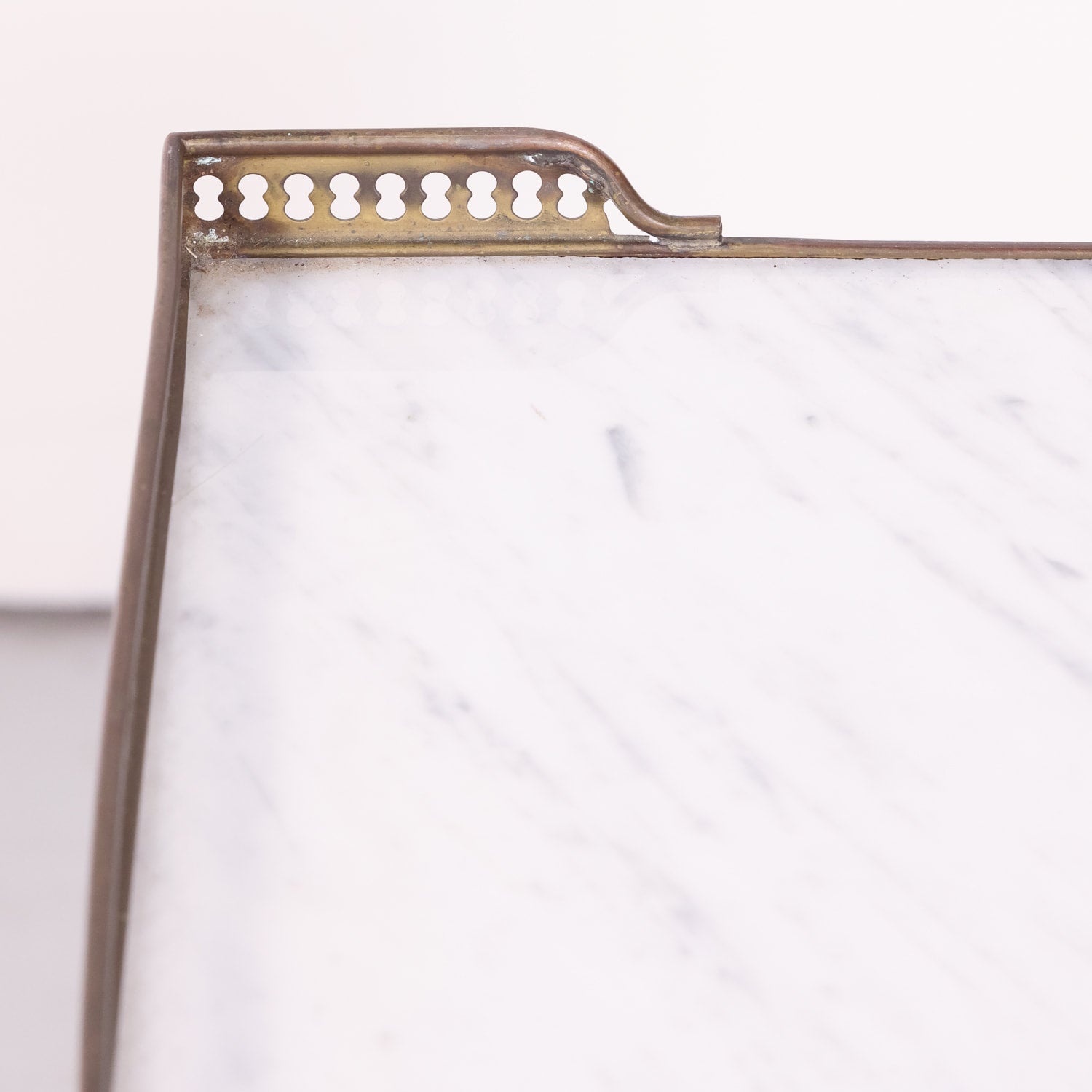 Antique French Louis XVI Style Mahogany Chevet or Nightstand with Carrara Marble Top