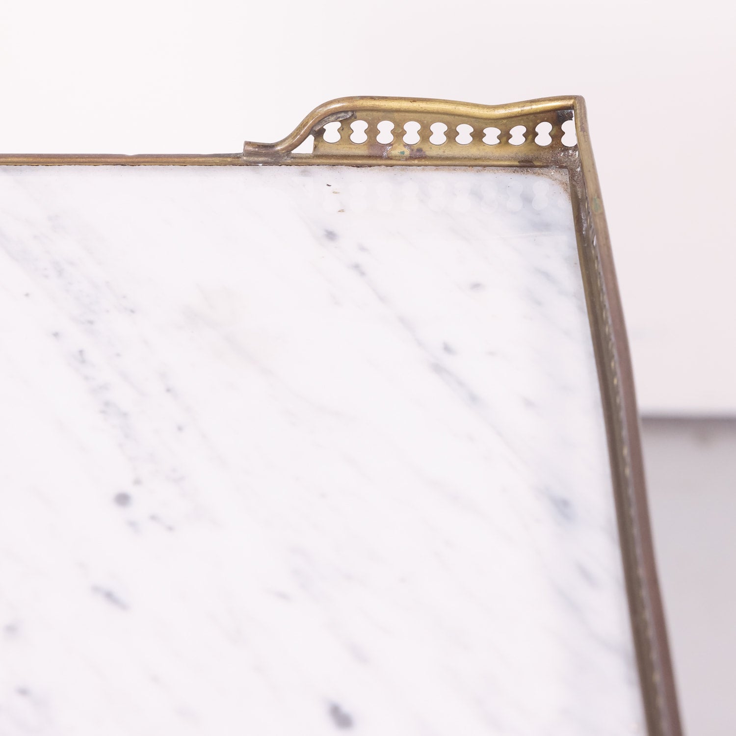 Antique French Louis XVI Style Mahogany Chevet or Nightstand with Carrara Marble Top