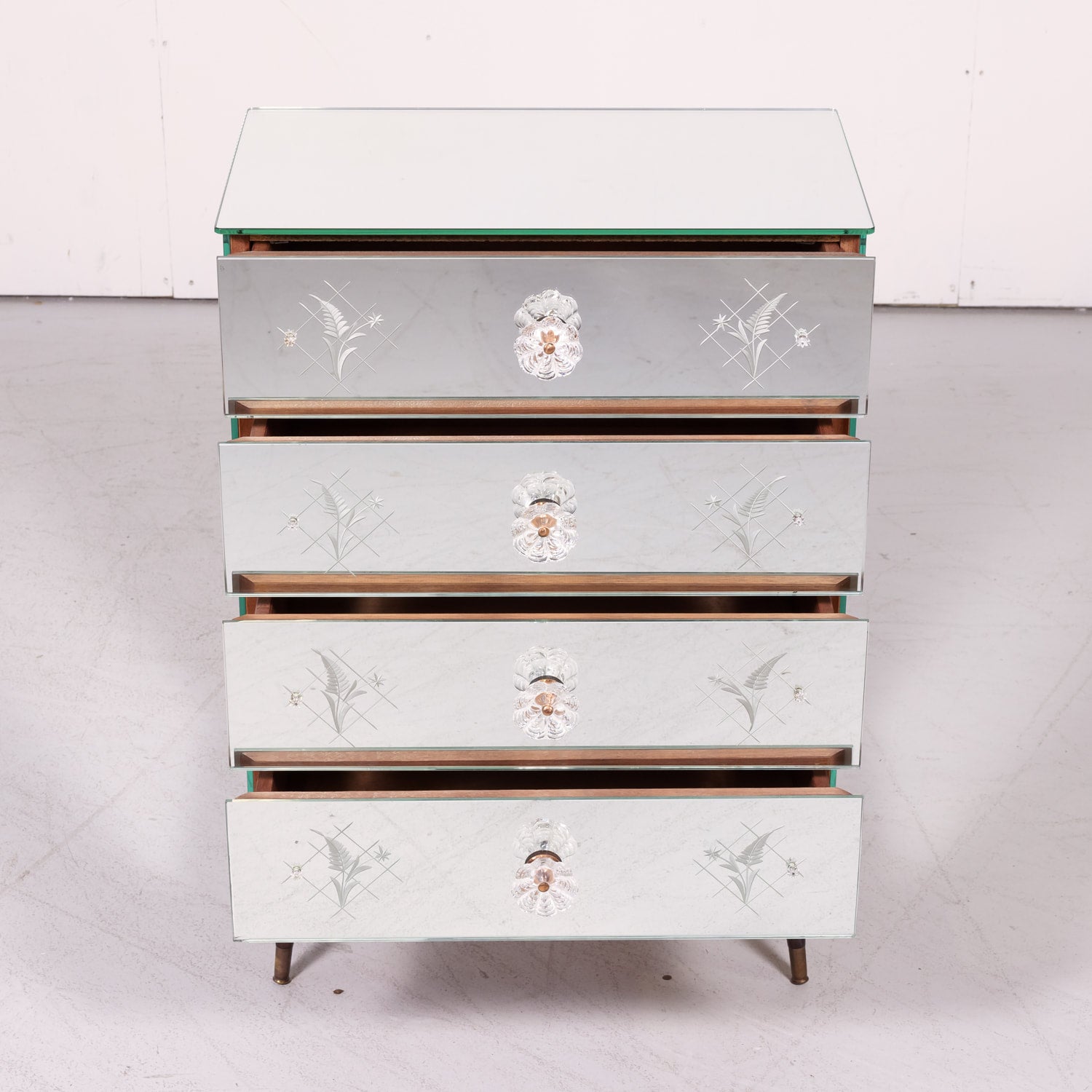 Petite 20th Century Italian Mirrored Commode or Chest