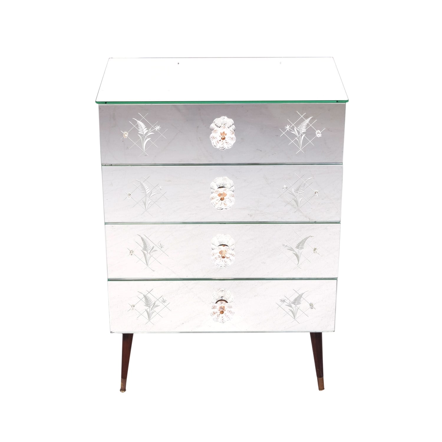 Petite 20th Century Italian Mirrored Commode or Chest