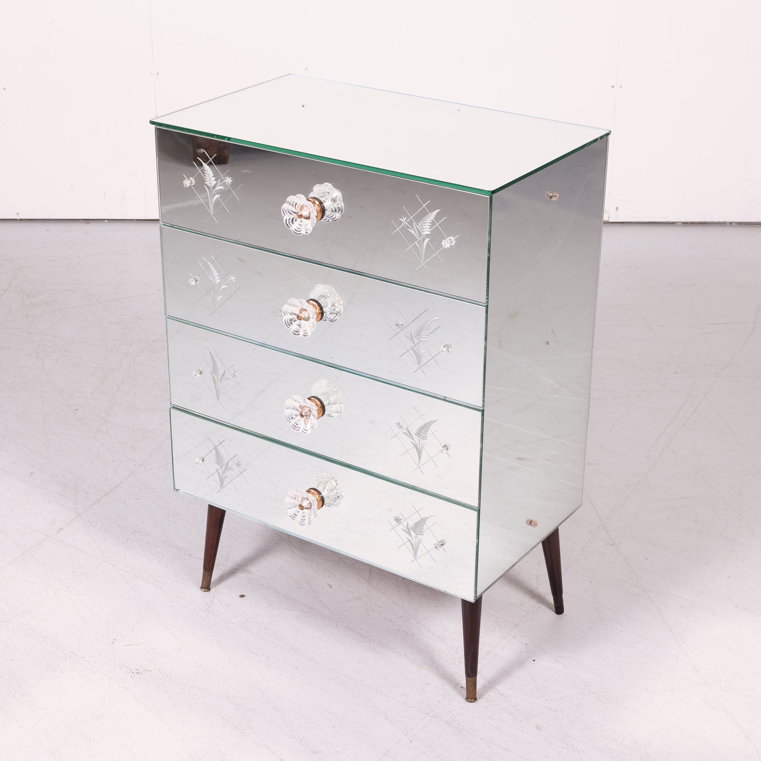 Petite 20th Century Italian Mirrored Commode or Chest