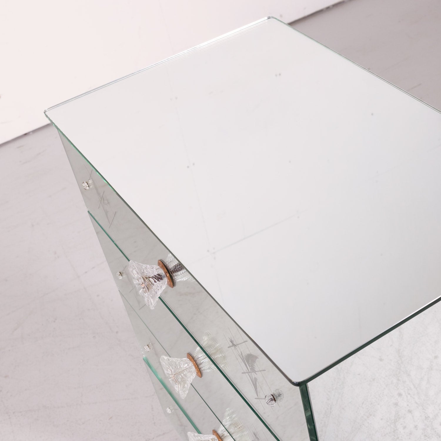 Petite 20th Century Italian Mirrored Commode or Chest