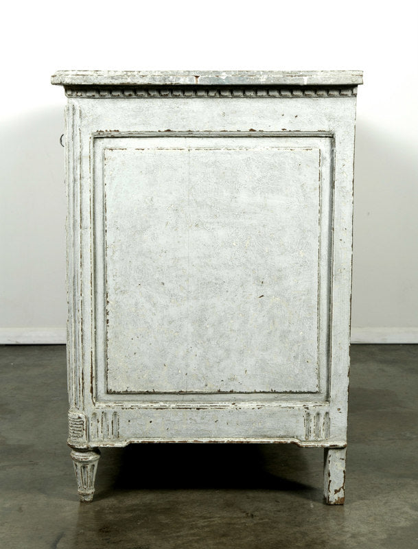 French Louis XVI Period Painted Commode with Faux Marble Top 