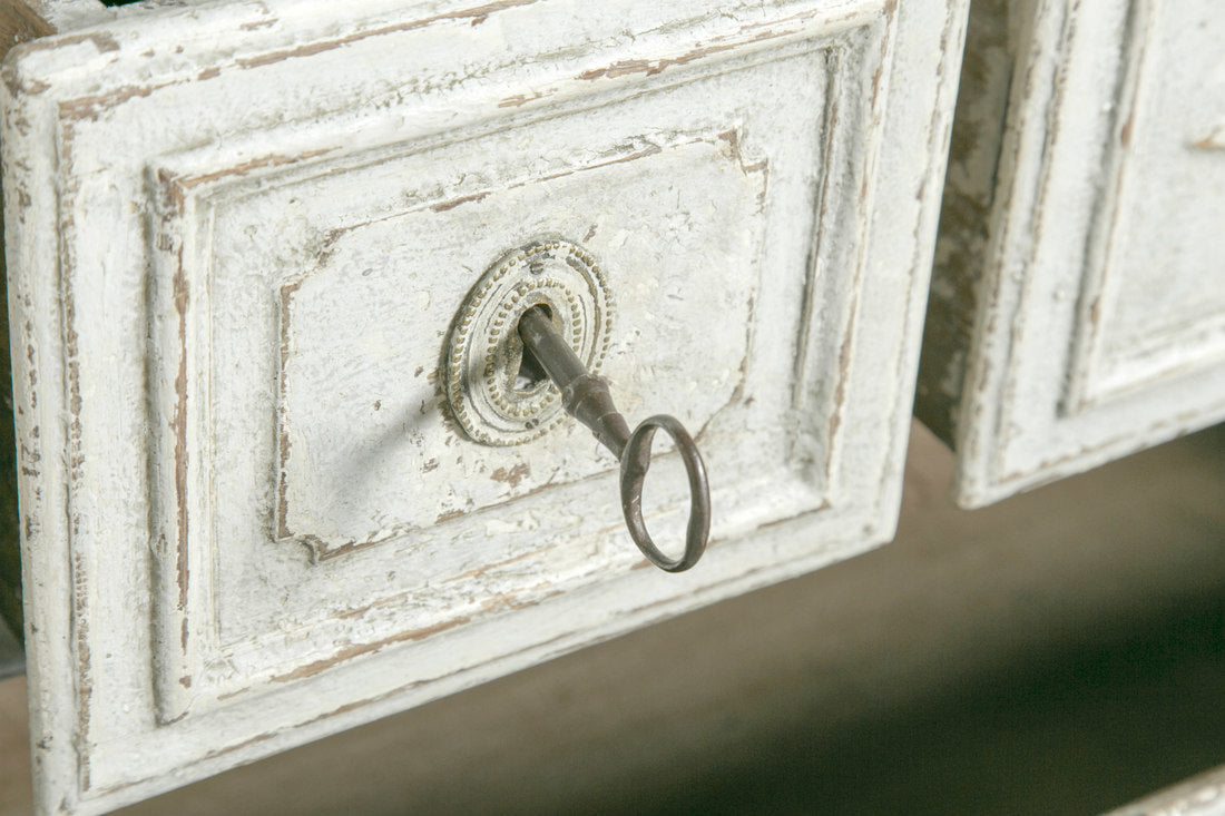 French Louis XVI Period Painted Commode with Faux Marble Top 