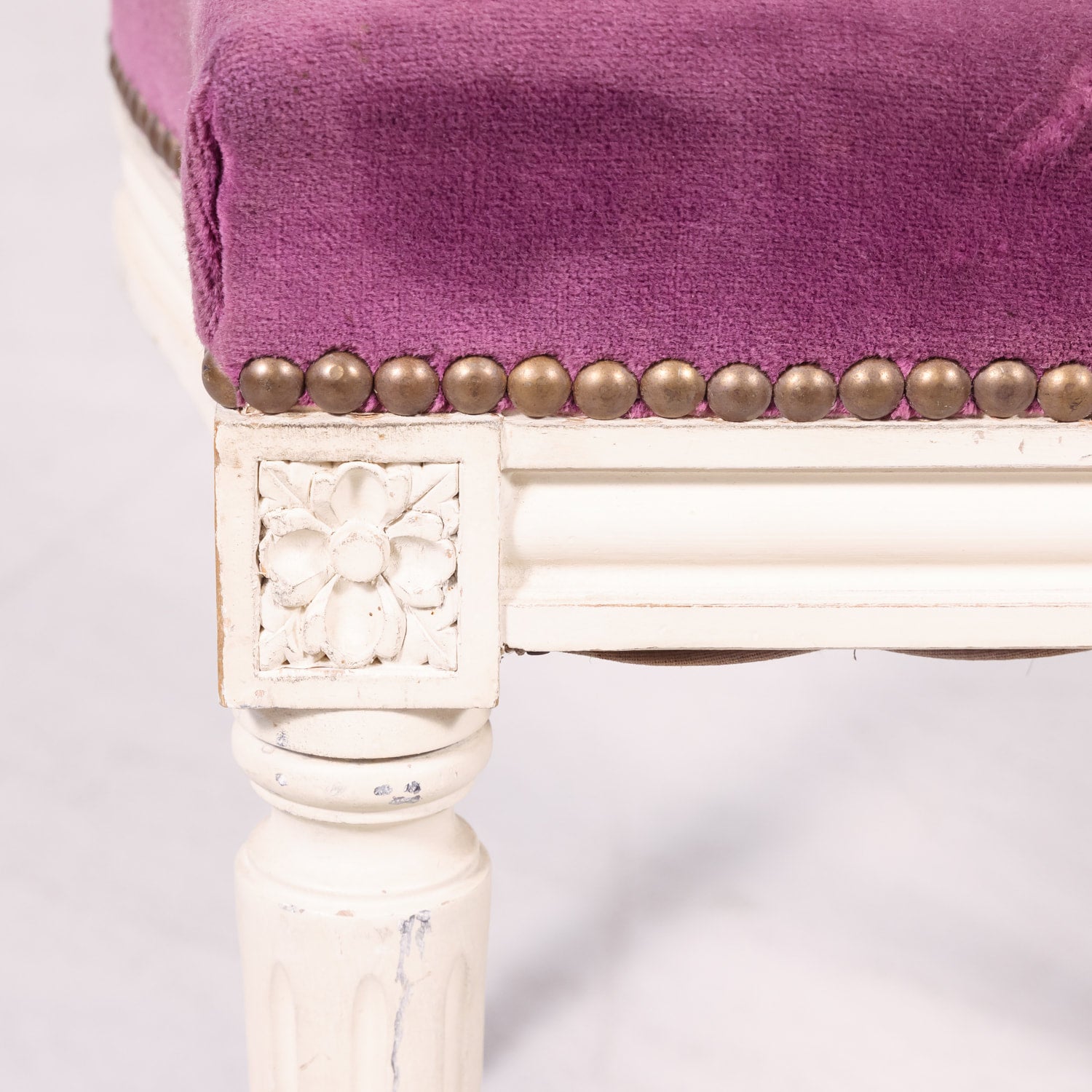 Set of Six Antique French Louis XVI Style Painted Side Chairs with Medallion Backs