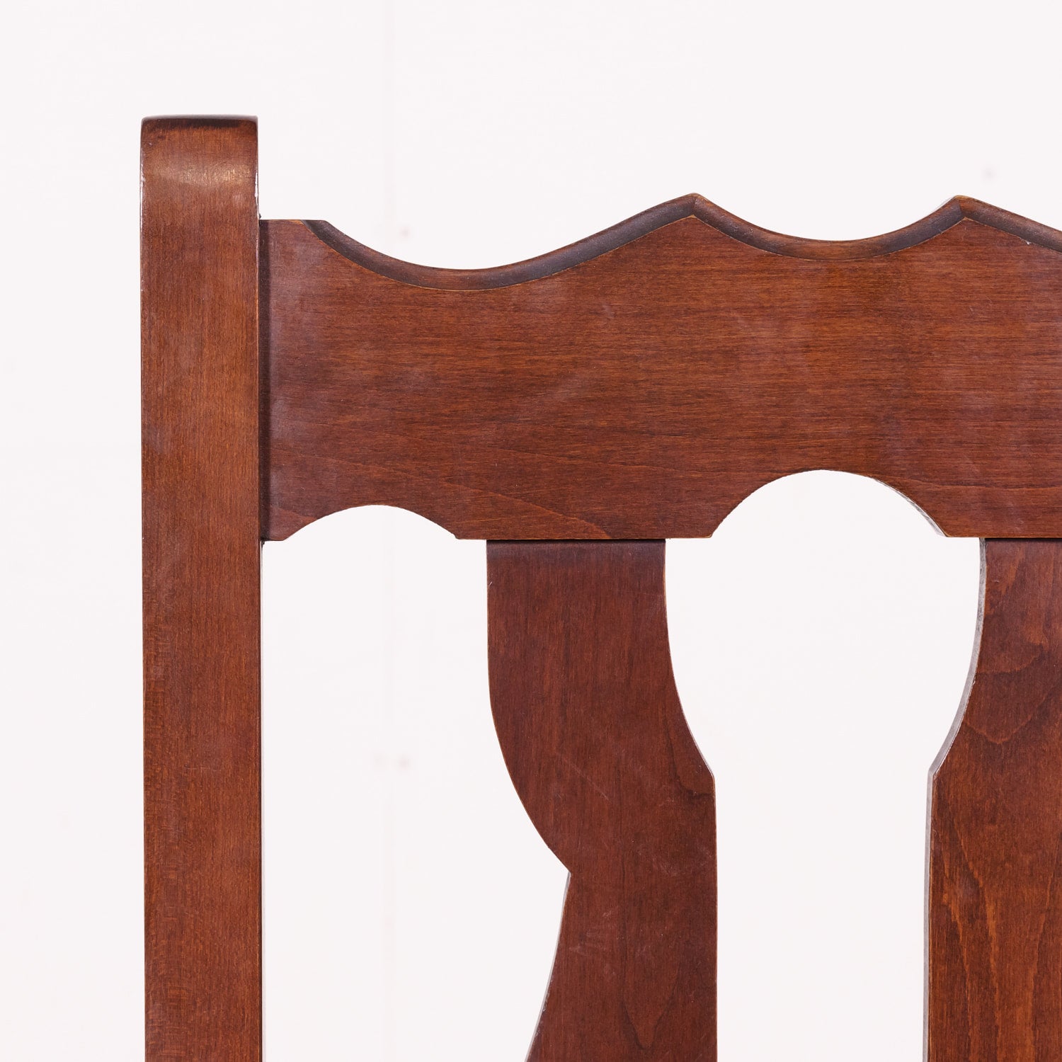 Set of 8 Antique Country French Hand Carved Oak Dining Side Chairs with Rush Seats