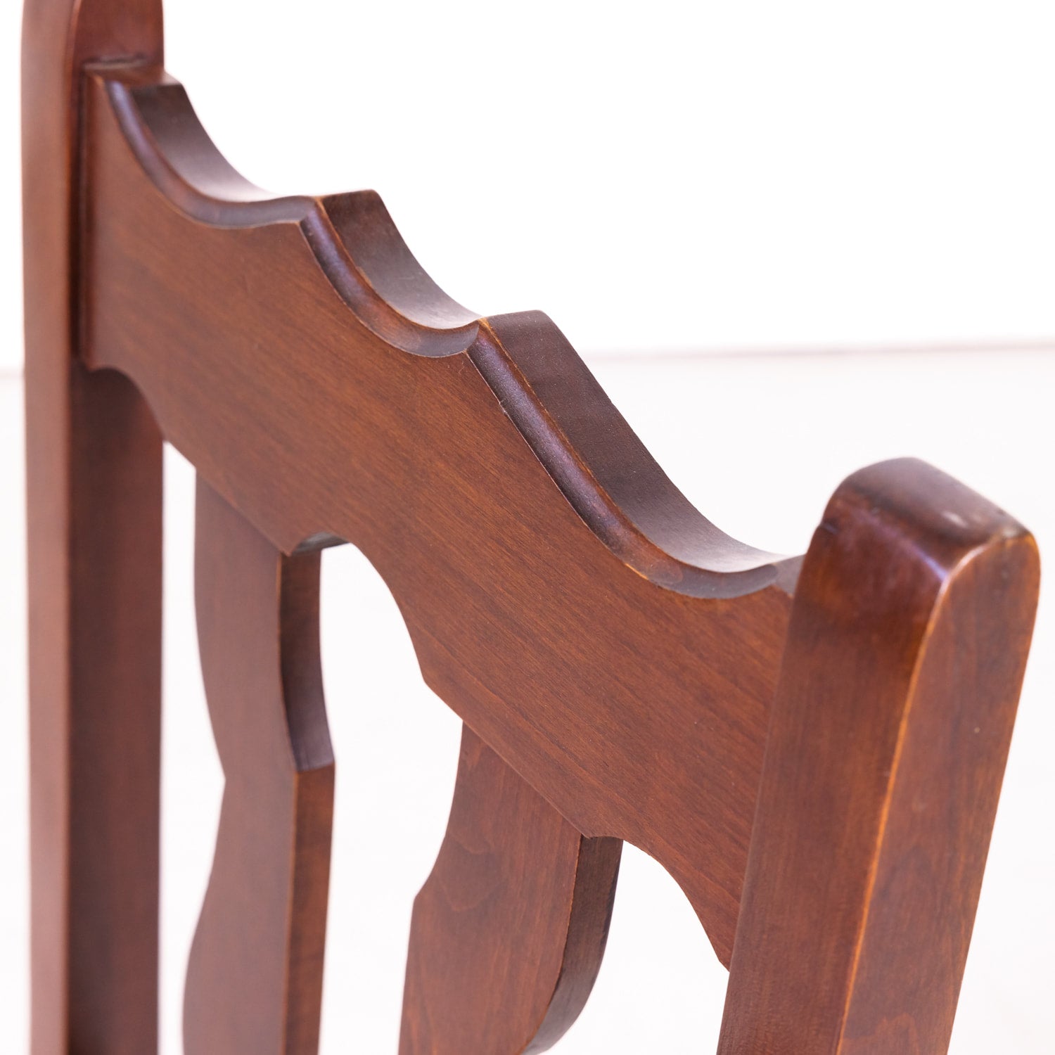 Set of 8 Antique Country French Hand Carved Oak Dining Side Chairs with Rush Seats