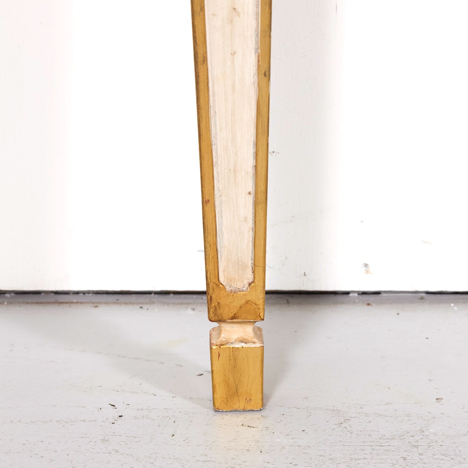 Large Italian Painted and Parcel Gilt Wall Mount Console Table